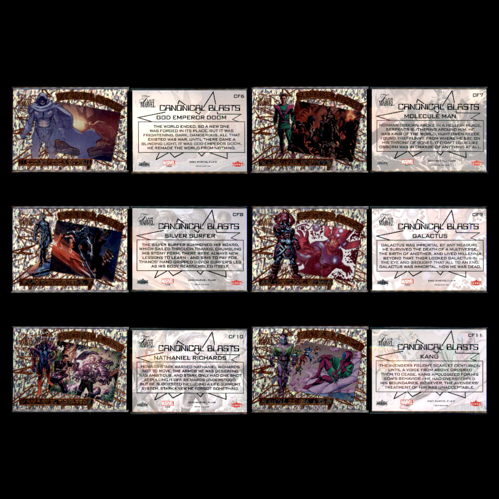 2023 UD Fleer Marvel Flair CANONICAL BLASTS 100 Card Complete Set Deadpool Venom