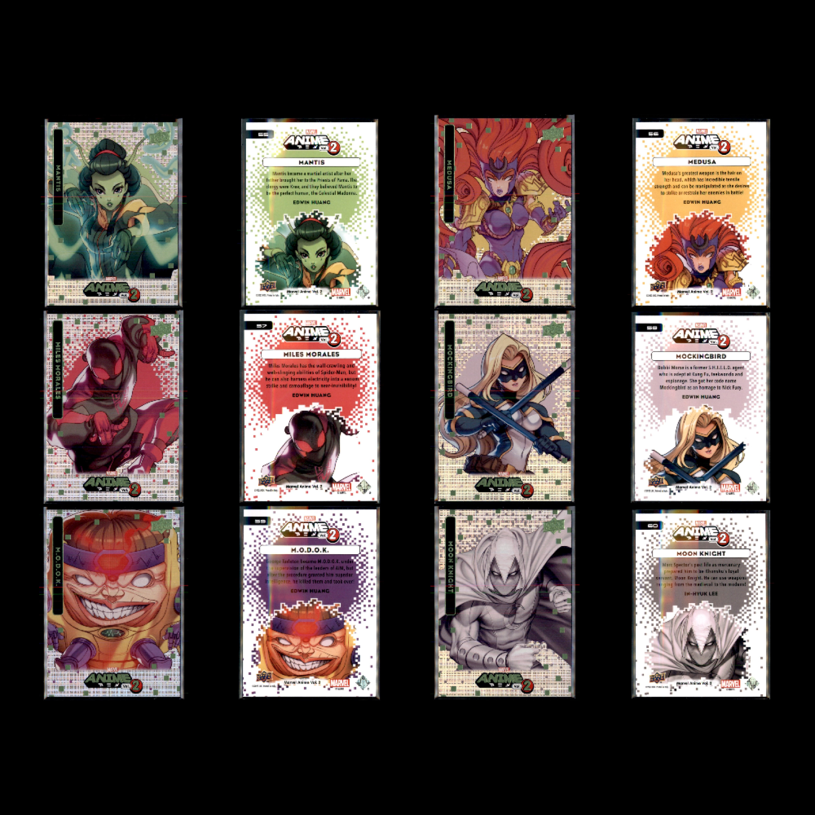 Upper Deck Marvel Anime Vol 2 Thatched Foil Set 100 Cards Spiderman Wolverine NM