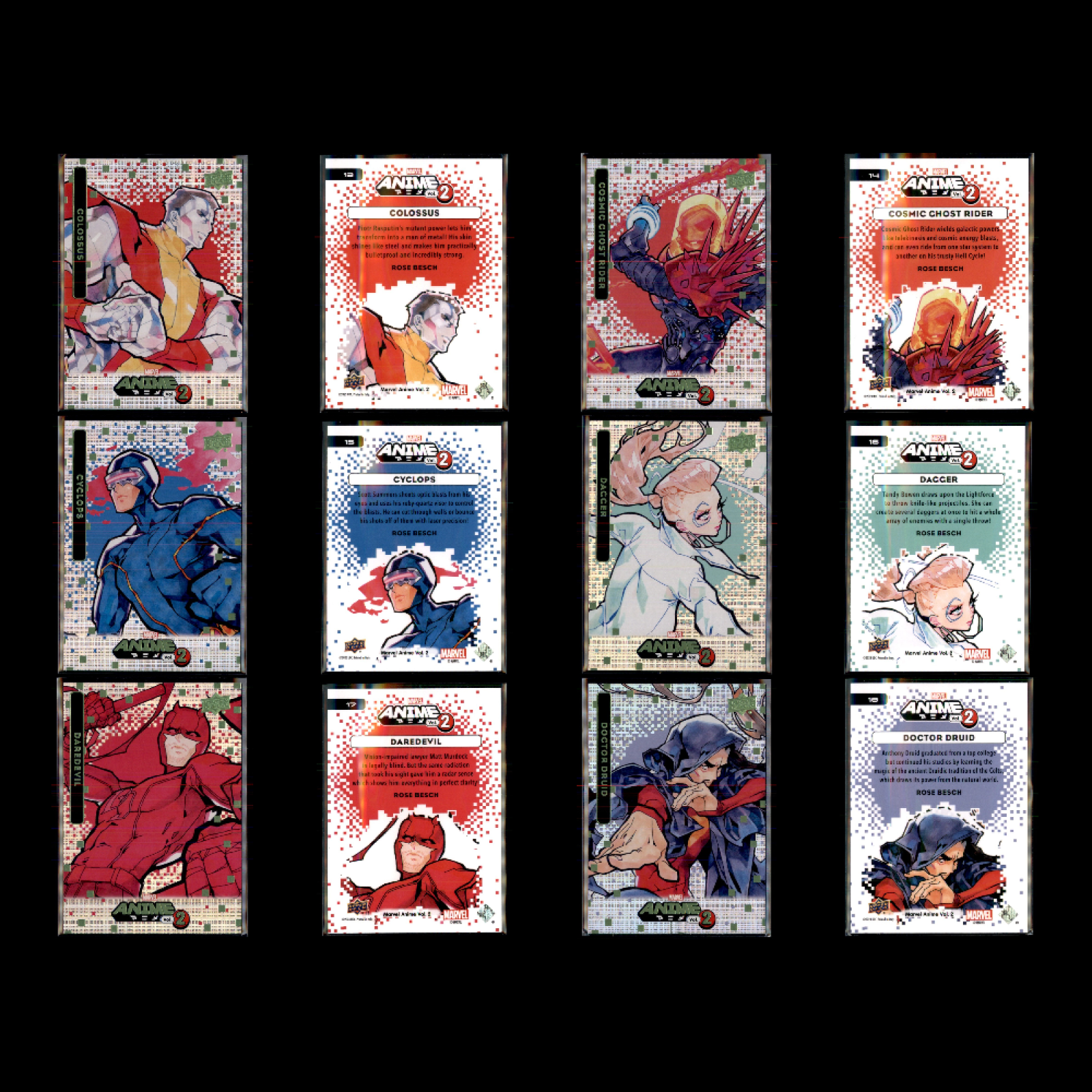 Upper Deck Marvel Anime Vol 2 Thatched Foil Set 100 Cards Spiderman Wolverine NM