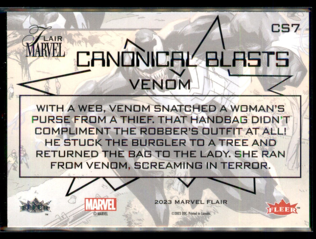 2023 UD Fleer Marvel Flair CANONICAL BLASTS 100 Card Complete Set Deadpool Venom