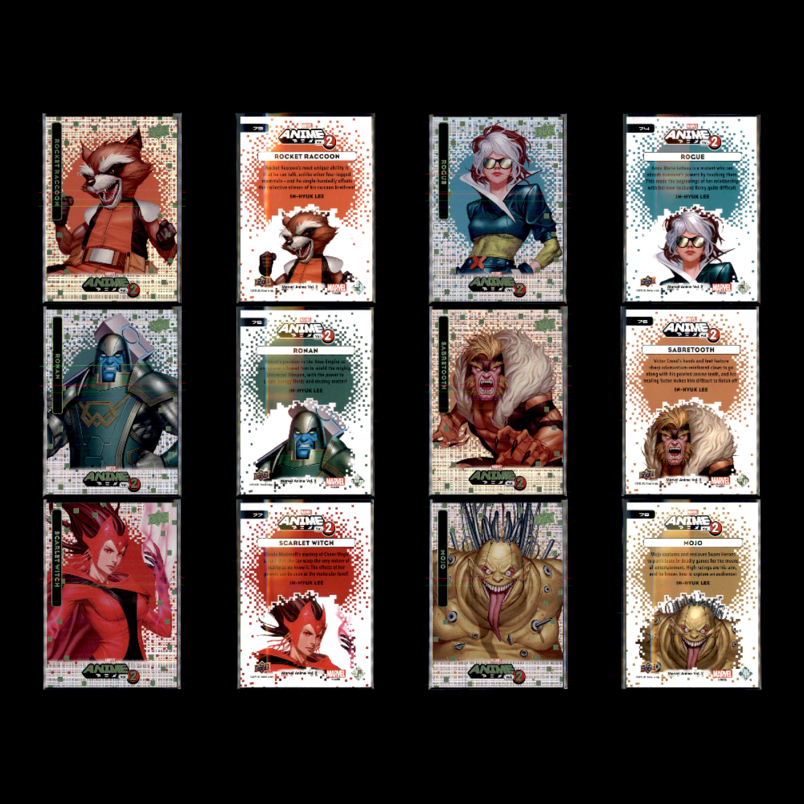 Upper Deck Marvel Anime Vol 2 Thatched Foil Set 100 Cards Spiderman Wolverine NM