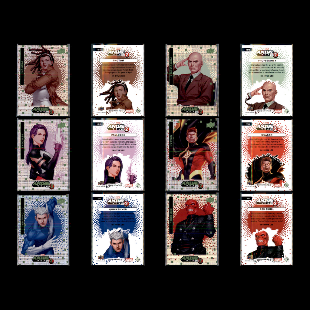 Upper Deck Marvel Anime Vol 2 Thatched Foil Set 100 Cards Spiderman Wolverine NM