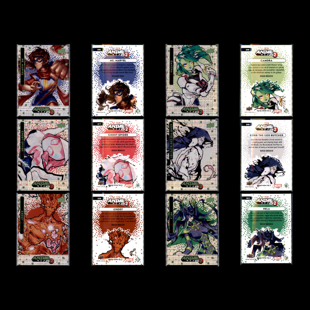 Upper Deck Marvel Anime Vol 2 Thatched Foil Set 100 Cards Spiderman Wolverine NM