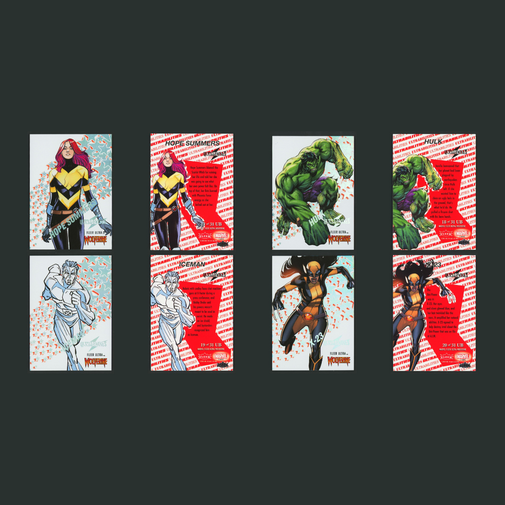 2022 Fleer Ultra Wolverine Ultrabilities Complete Set 31 Cards Deadpool X23 Hulk