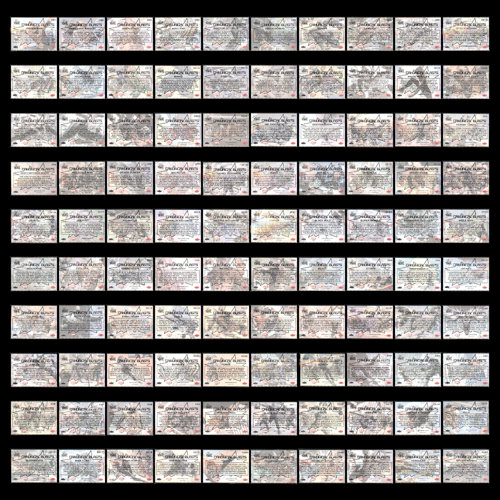 2023 UD Fleer Marvel Flair CANONICAL BLASTS 100 Card Complete Set Deadpool Venom