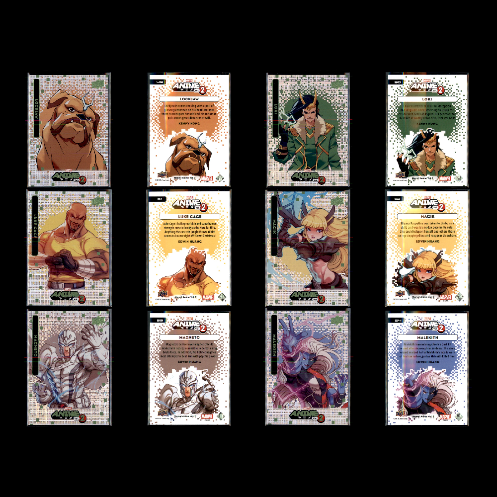 Upper Deck Marvel Anime Vol 2 Thatched Foil Set 100 Cards Spiderman Wolverine NM