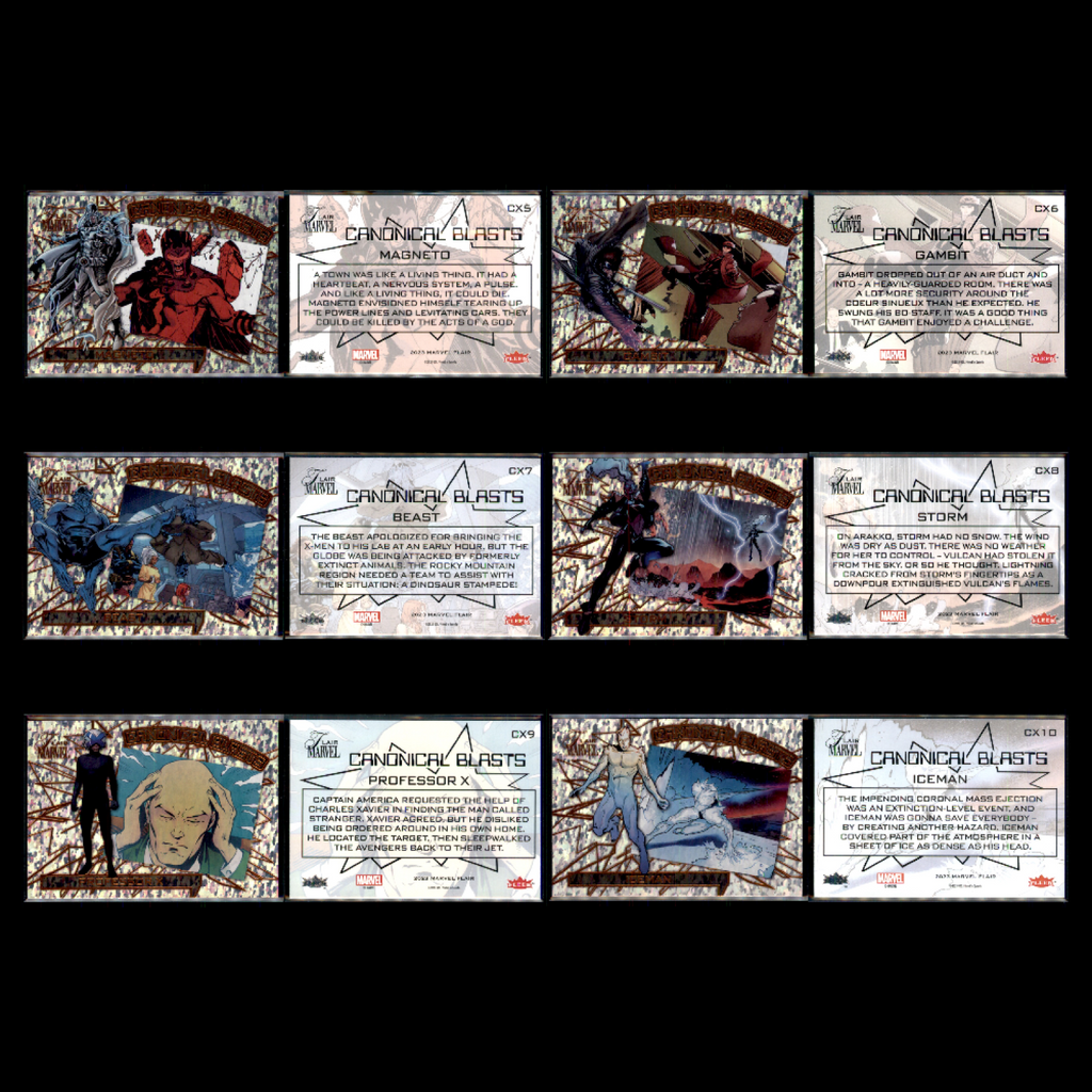 2023 UD Fleer Marvel Flair CANONICAL BLASTS 100 Card Complete Set Deadpool Venom