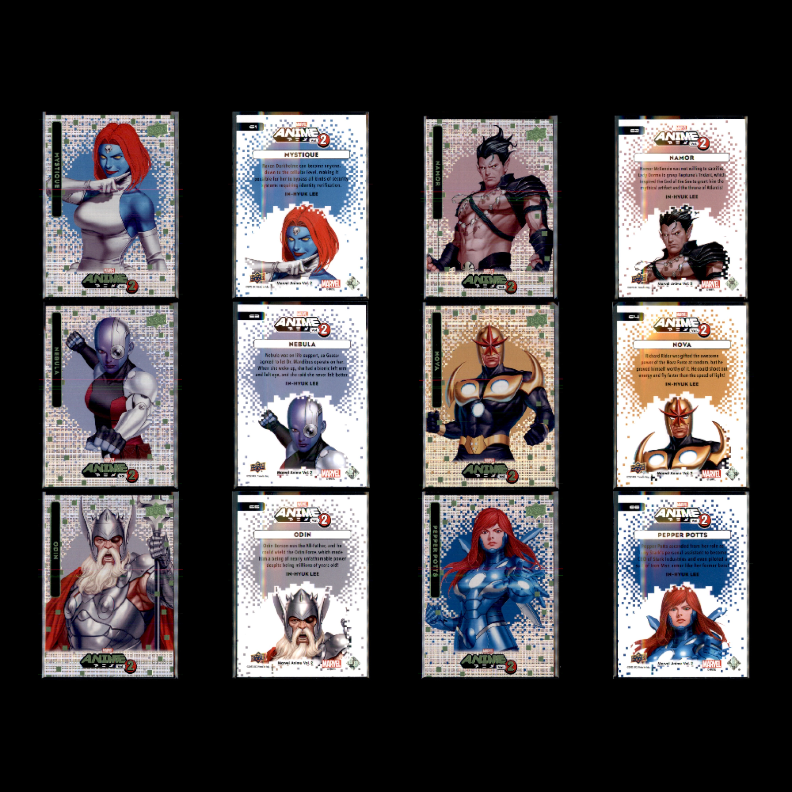 Upper Deck Marvel Anime Vol 2 Thatched Foil Set 100 Cards Spiderman Wolverine NM