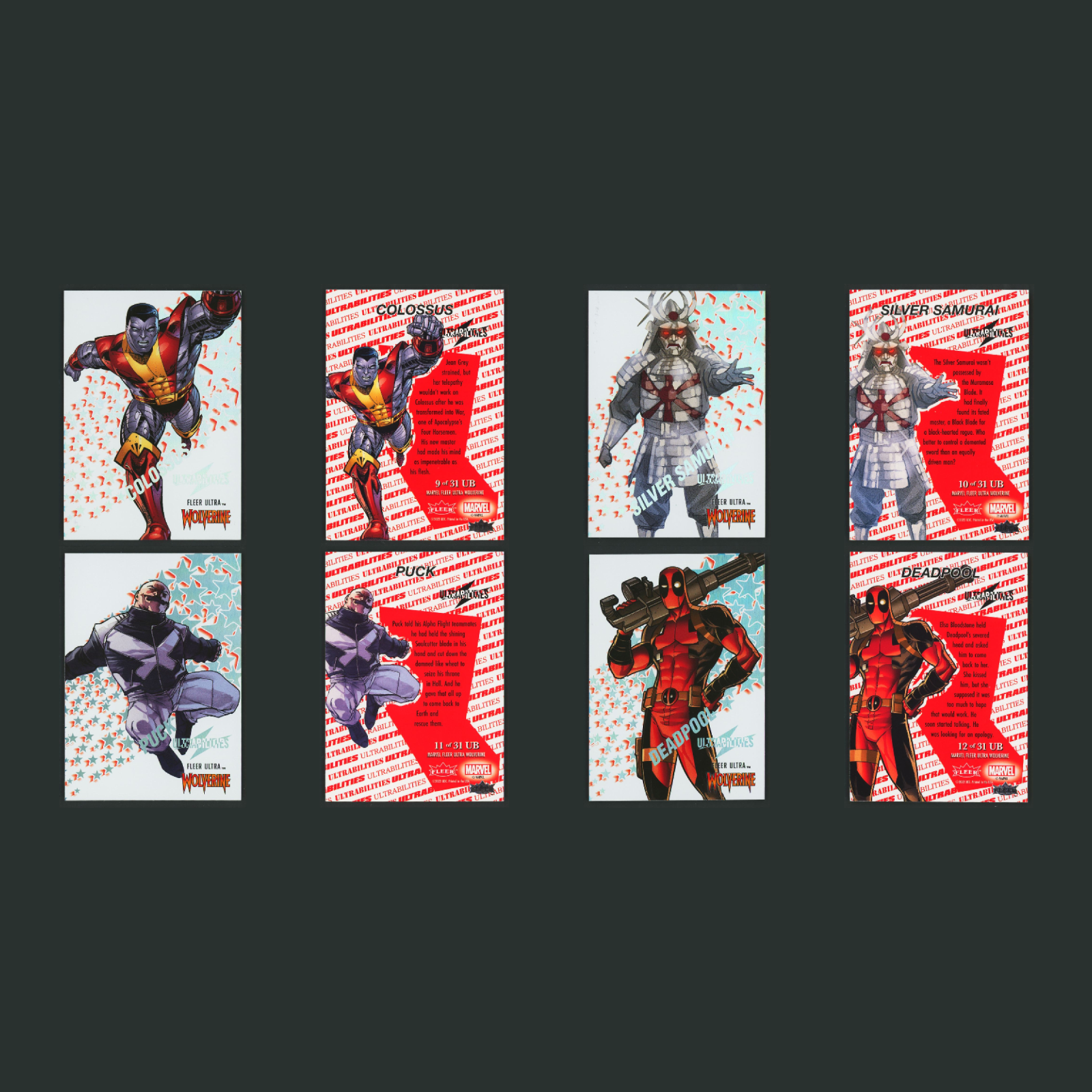 2022 Fleer Ultra Wolverine Ultrabilities Complete Set 31 Cards Deadpool X23 Hulk