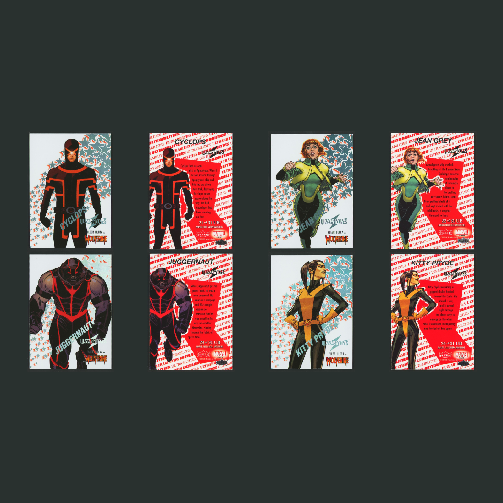 2022 Fleer Ultra Wolverine Ultrabilities Complete Set 31 Cards Deadpool X23 Hulk