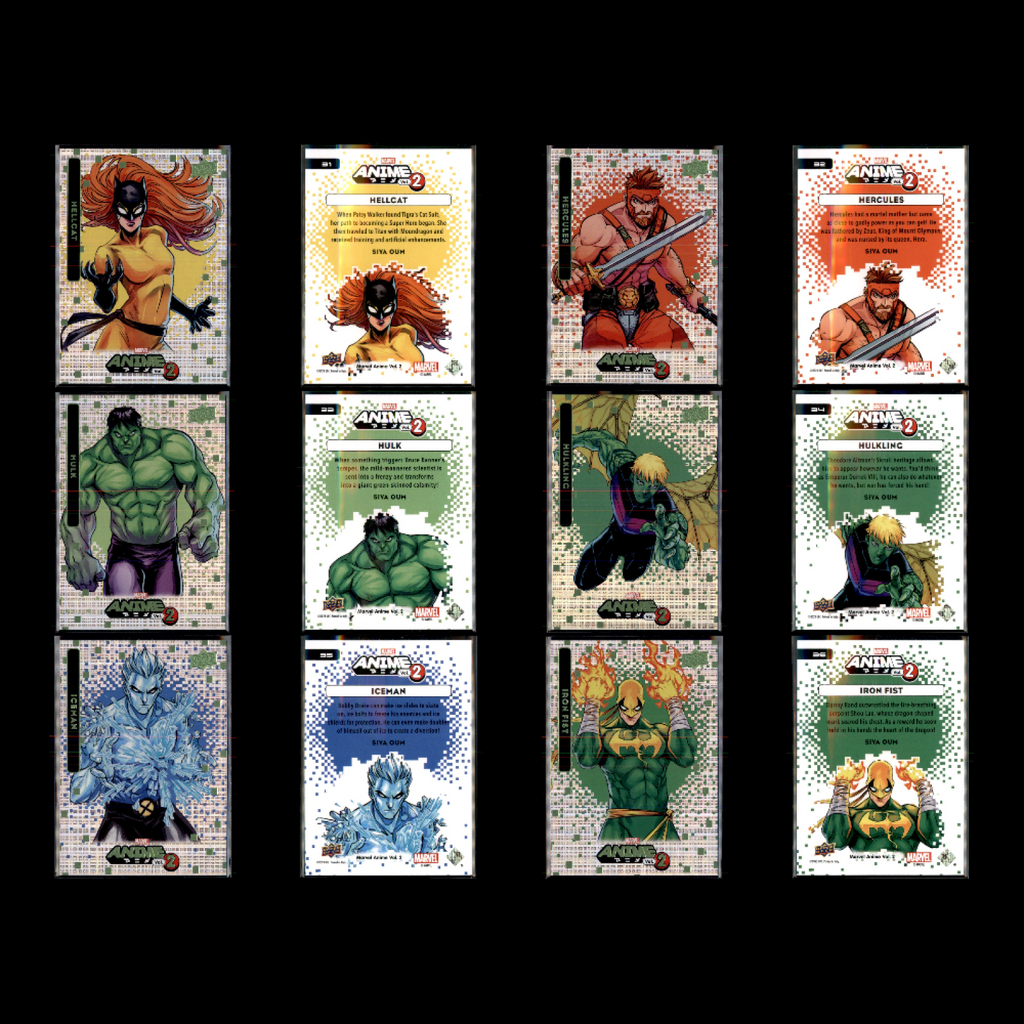 Upper Deck Marvel Anime Vol 2 Thatched Foil Set 100 Cards Spiderman Wolverine NM