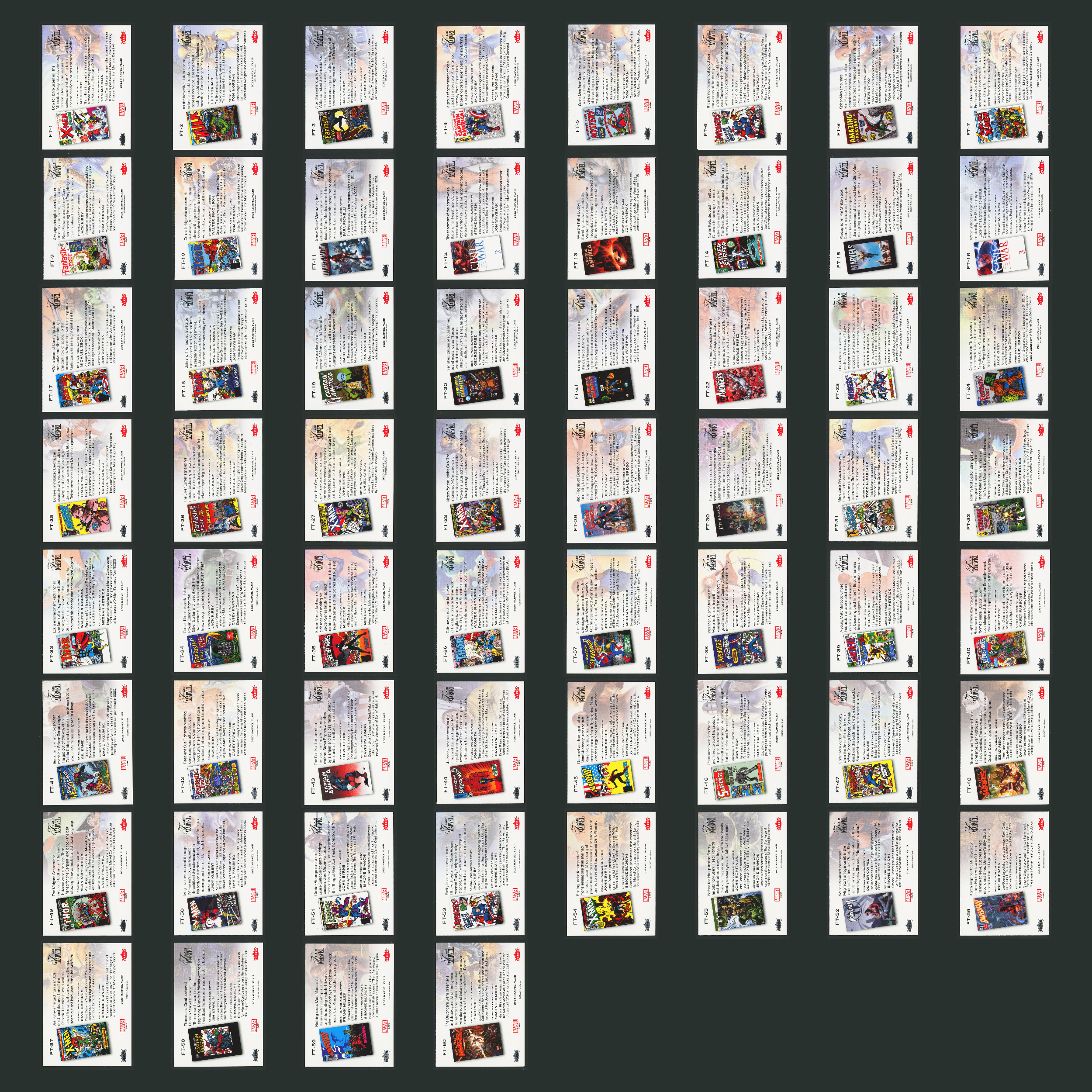 2023 Marvel Flair Flairium Complete Set 1-60 Tiers 1-6 60 Cards Spider-man Venom