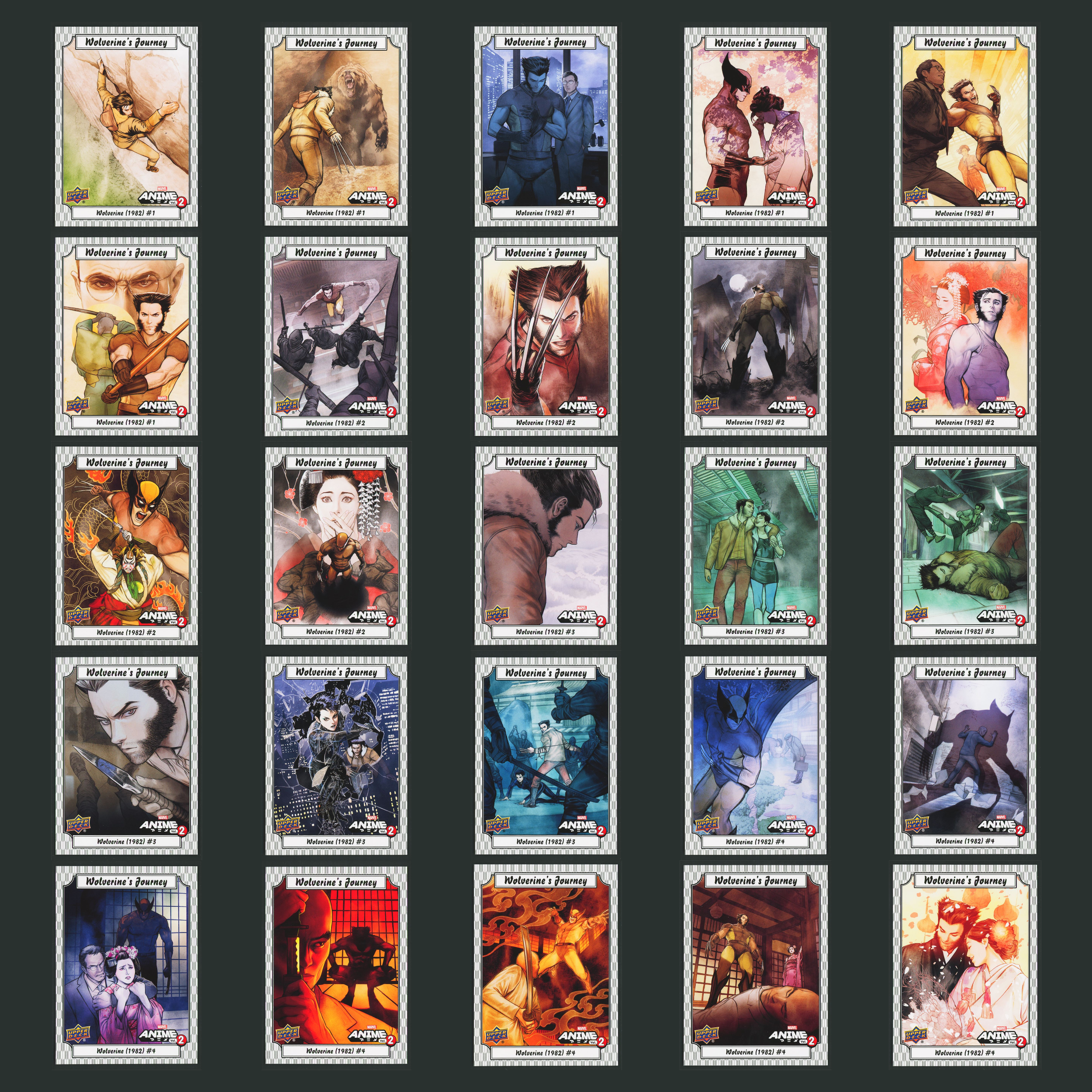 2023 Upper Deck Marvel Anime Vol. 2 Wolverine's Journey Complete Set 25 Cards