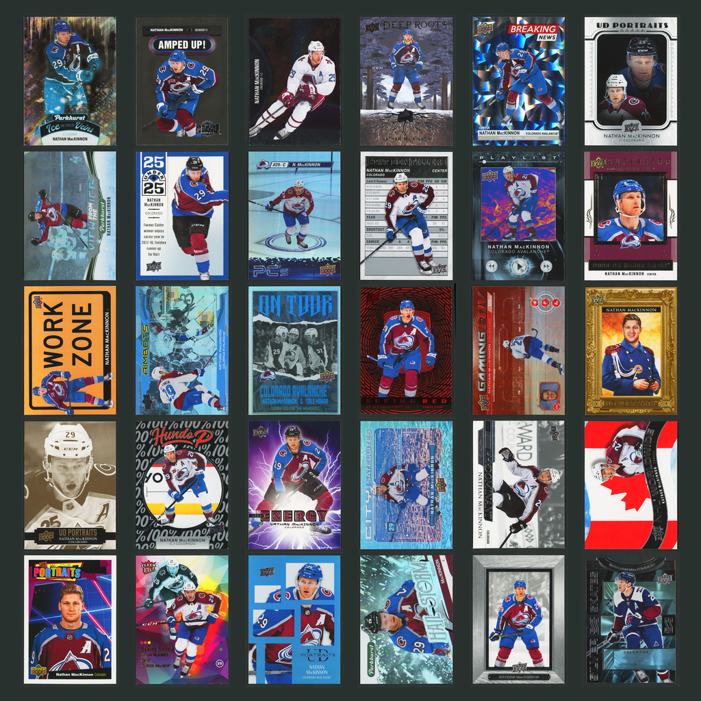 Nathan MacKinnon Lot 30 Hockey Cards No Dupes Inserts Parallels Rookies Colorado