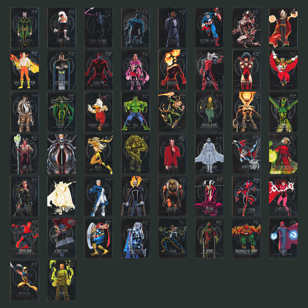 Midnight Sons Medallion Complete Set 50 Marvel Cards #1-50 NM 2023 Fleer Ultra