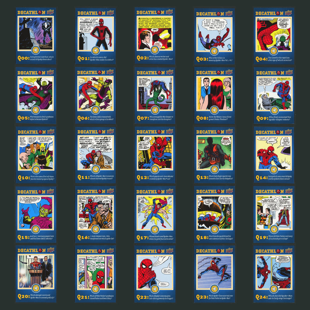 Spider-Man Homecoming Decathlon Complete Set 25 Cards #0-24 NM 2017 Upper Deck