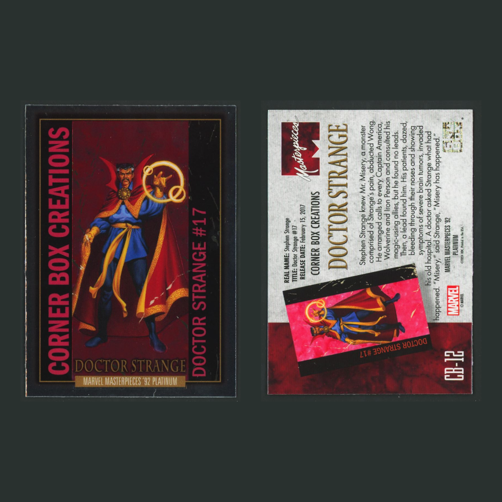 Corner Box Creations Complete Set #CB1-CB20 2024 Marvel Masterpieces 92 Platinum