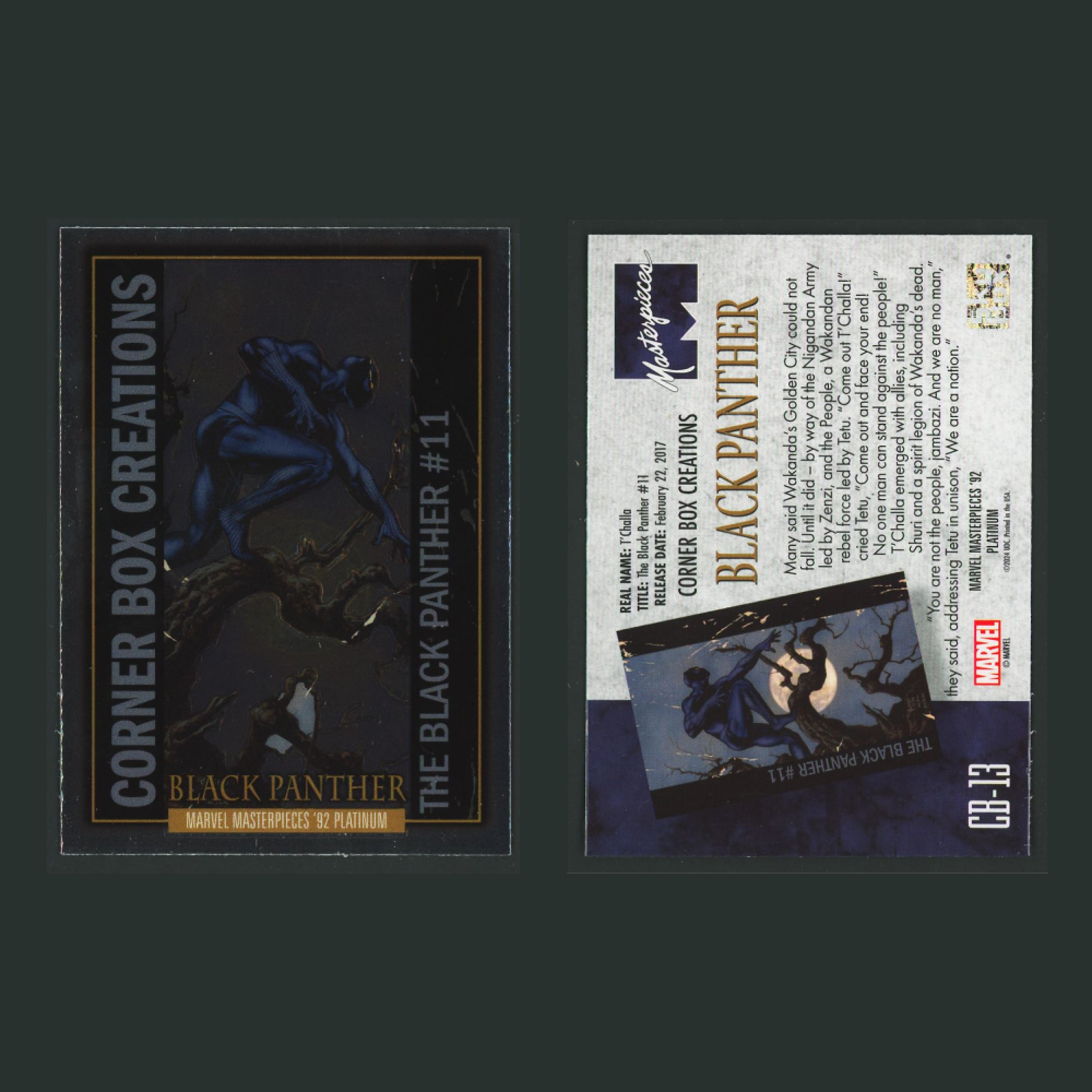 Corner Box Creations Complete Set #CB1-CB20 2024 Marvel Masterpieces 92 Platinum