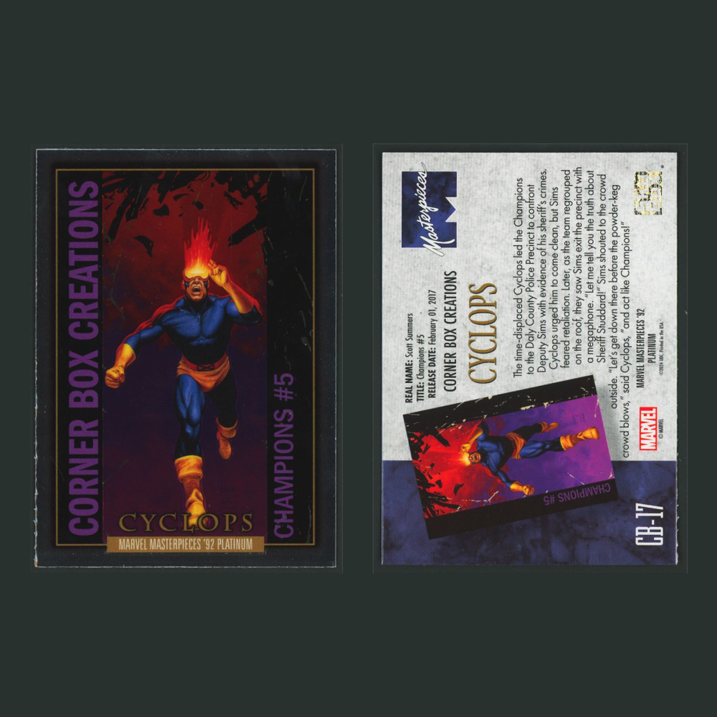 Corner Box Creations Complete Set #CB1-CB20 2024 Marvel Masterpieces 92 Platinum