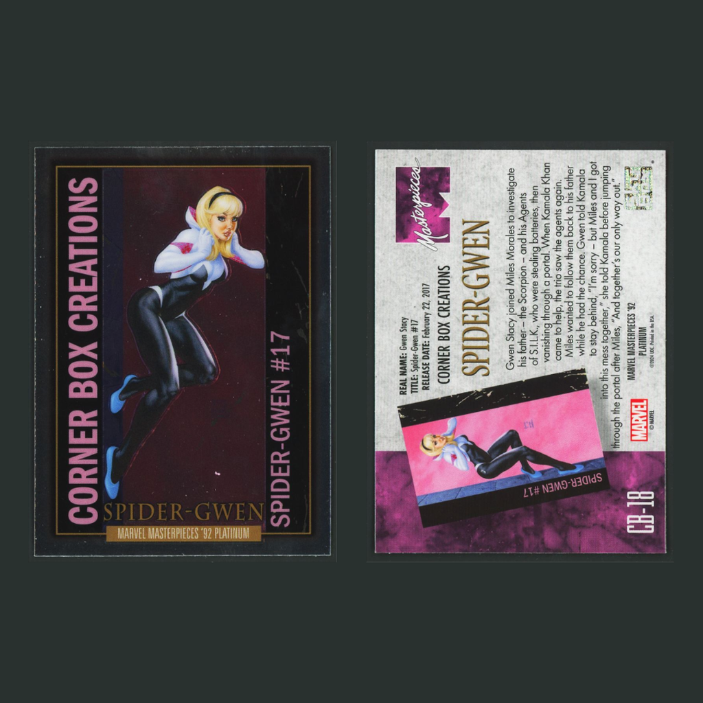 Corner Box Creations Complete Set #CB1-CB20 2024 Marvel Masterpieces 92 Platinum