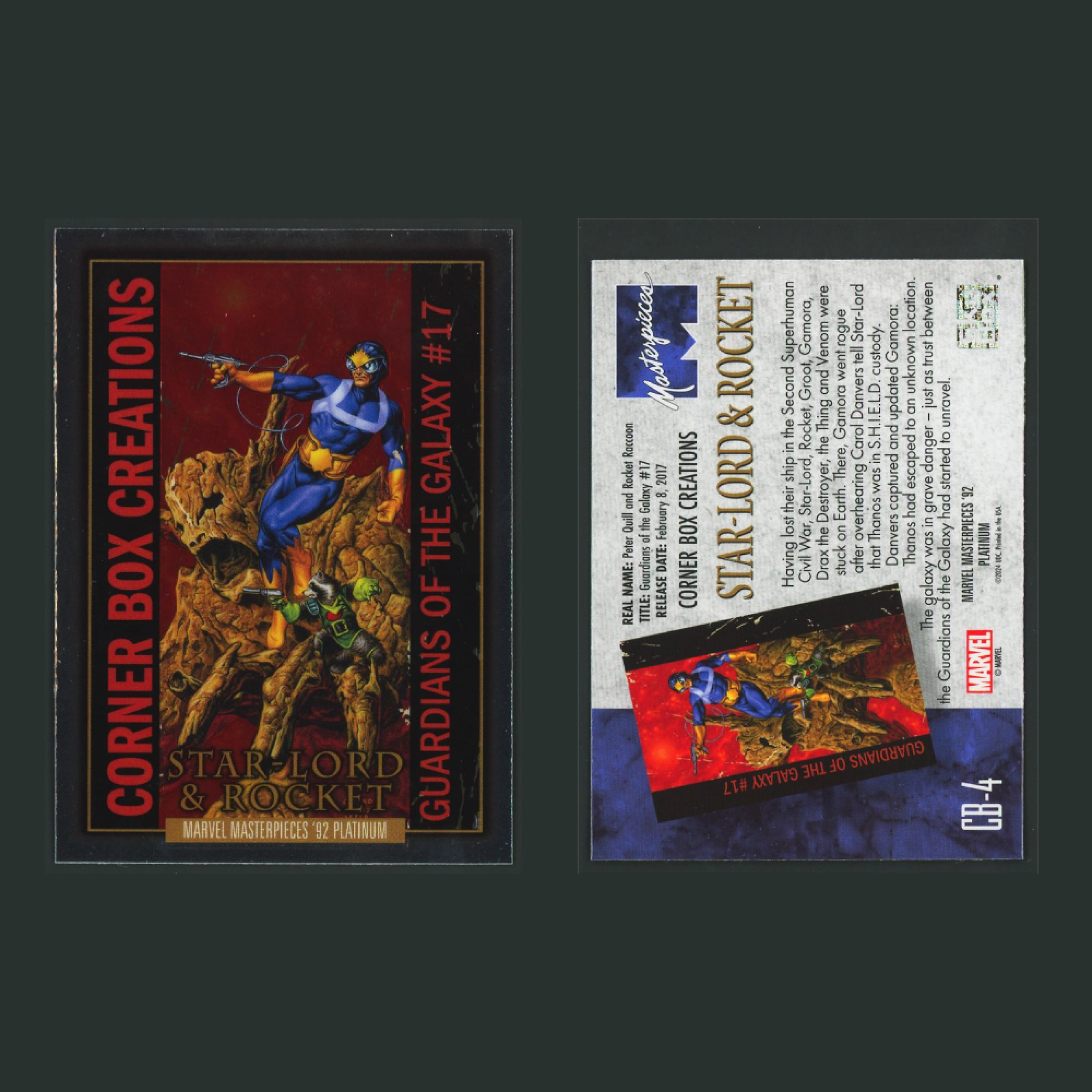 Corner Box Creations Complete Set #CB1-CB20 2024 Marvel Masterpieces 92 Platinum