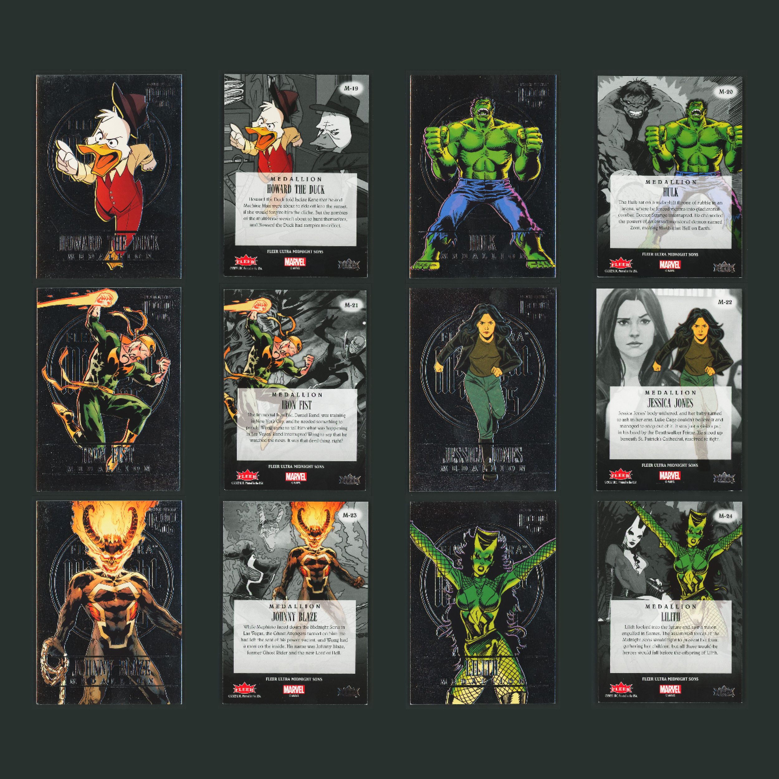 Midnight Sons Medallion Complete Set 50 Marvel Cards #1-50 NM 2023 Fleer Ultra