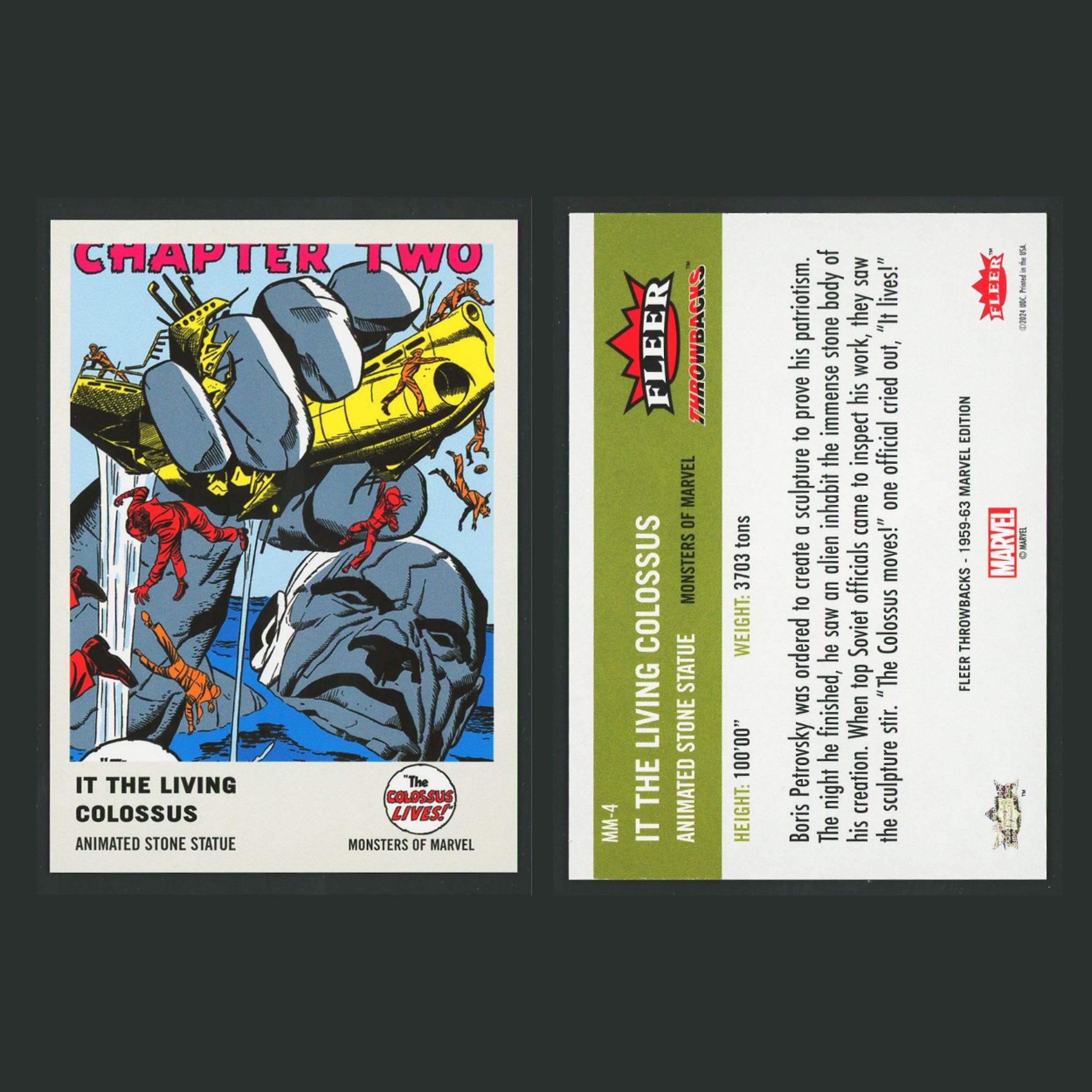 Monsters of Marvel Complete Set 2024 Fleer Throwbacks '59-'63 Marvel Edition