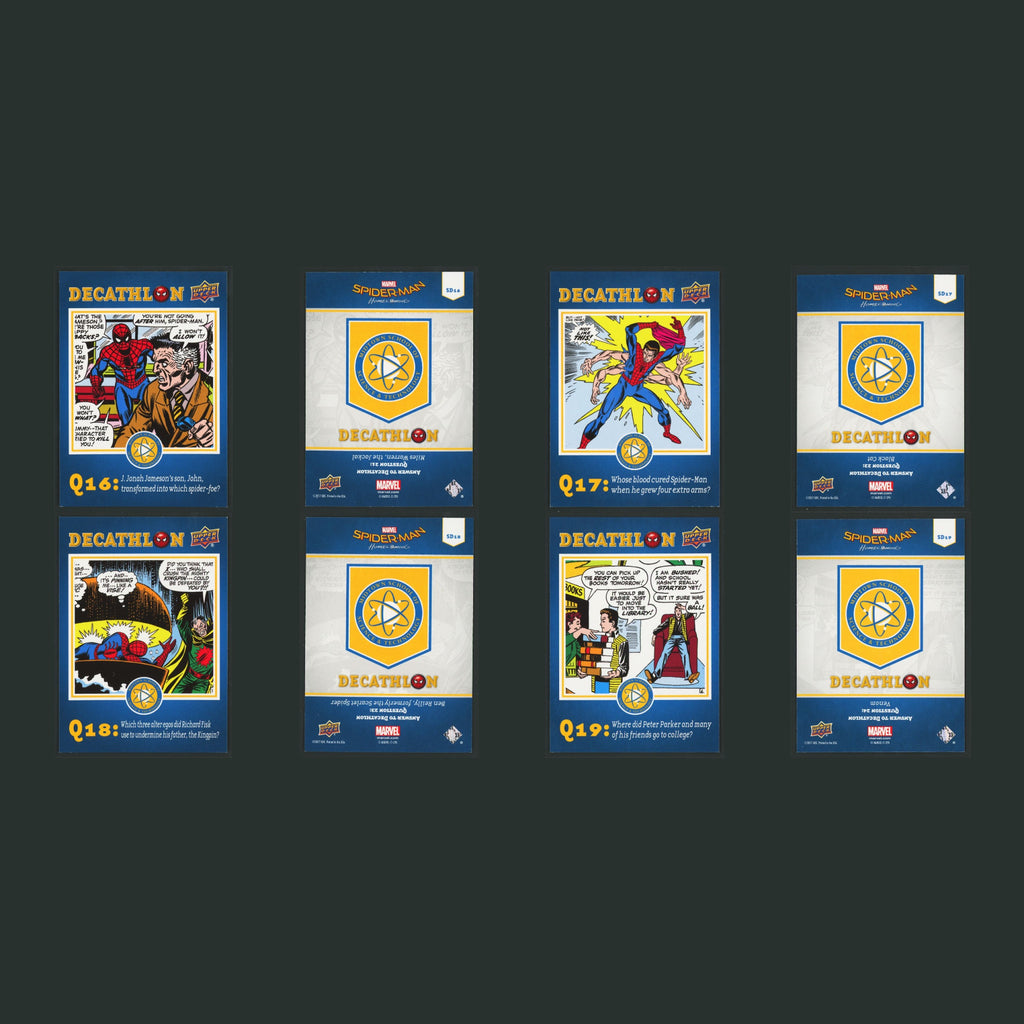 Spider-Man Homecoming Decathlon Complete Set 25 Cards #0-24 NM 2017 Upper Deck