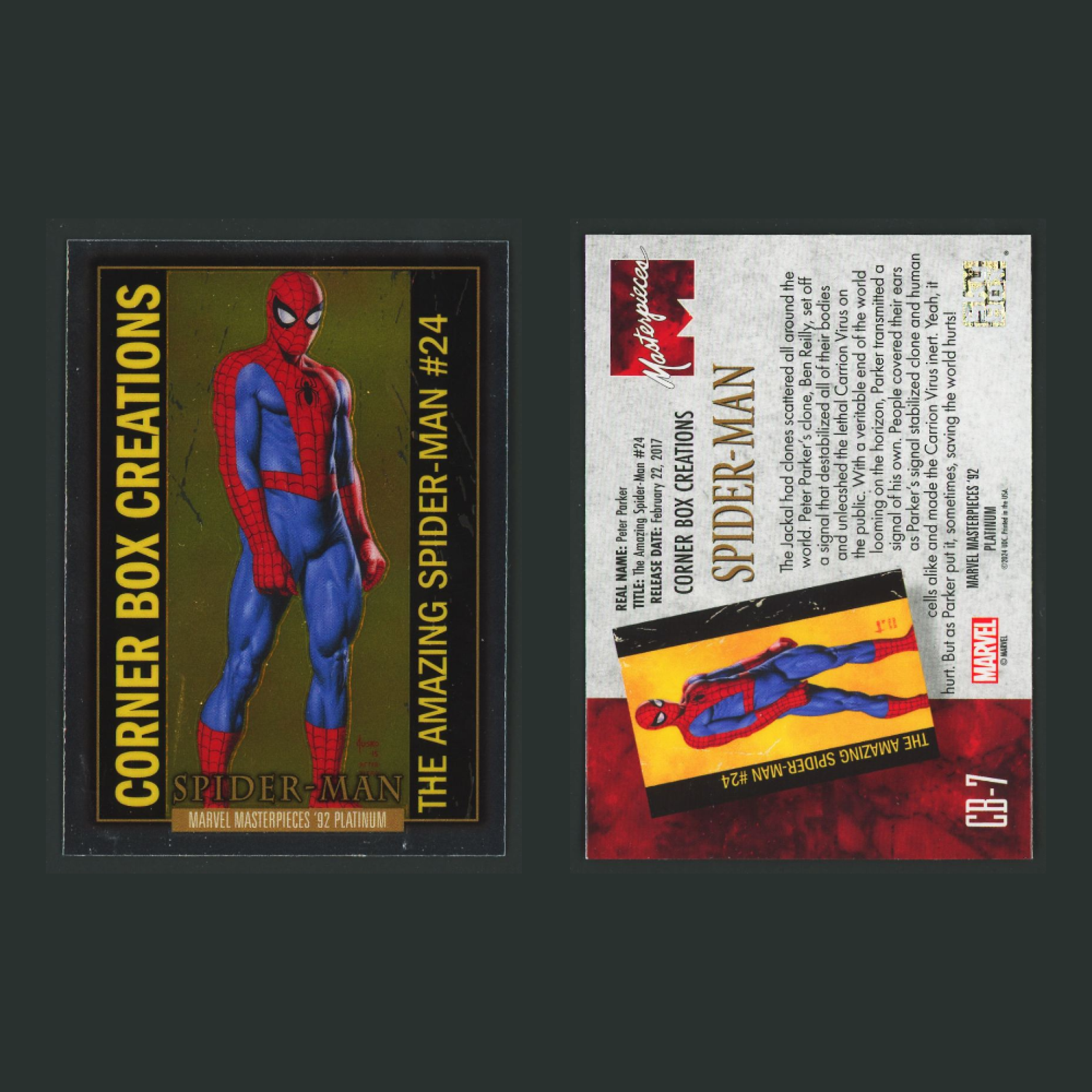 Corner Box Creations Complete Set #CB1-CB20 2024 Marvel Masterpieces 92 Platinum