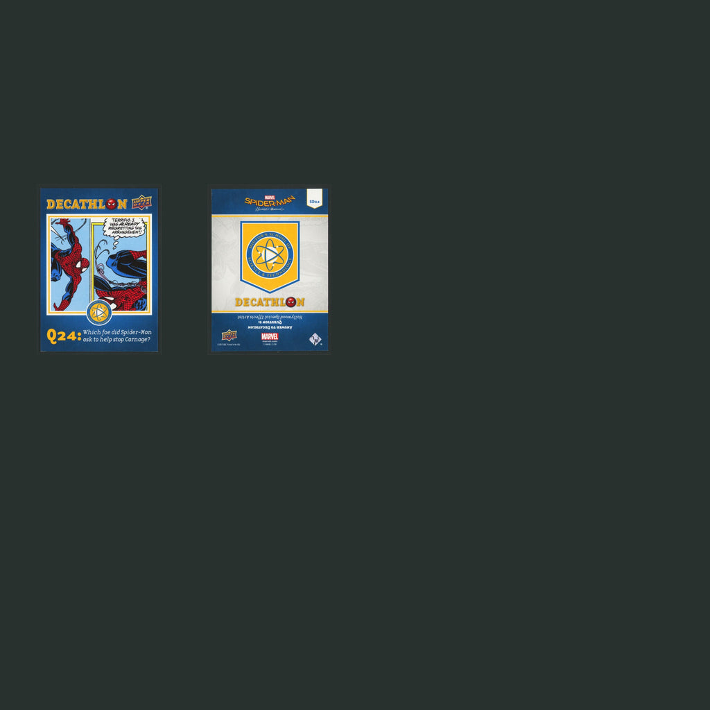 Spider-Man Homecoming Decathlon Complete Set 25 Cards #0-24 NM 2017 Upper Deck