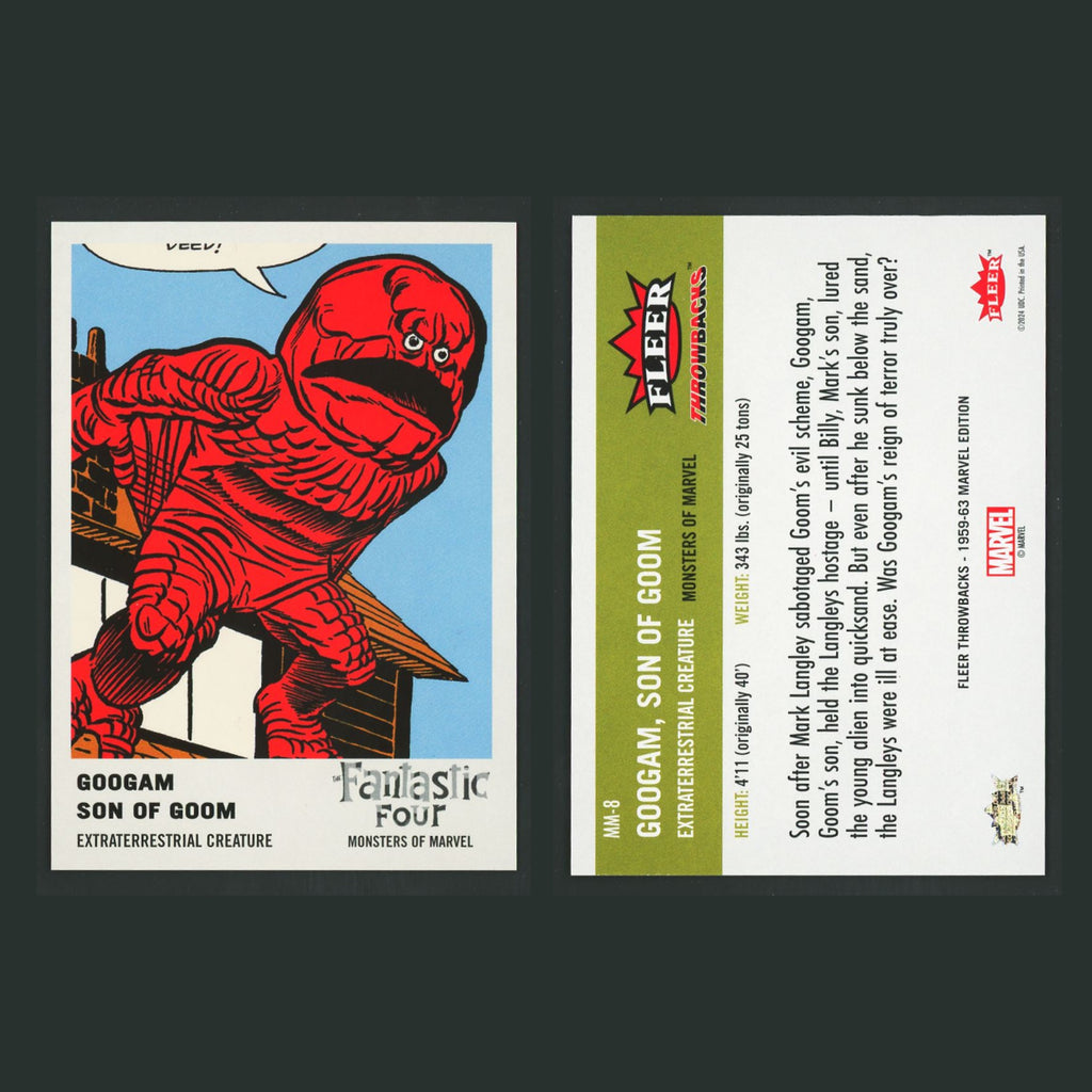 Monsters of Marvel Complete Set 2024 Fleer Throwbacks '59-'63 Marvel Edition