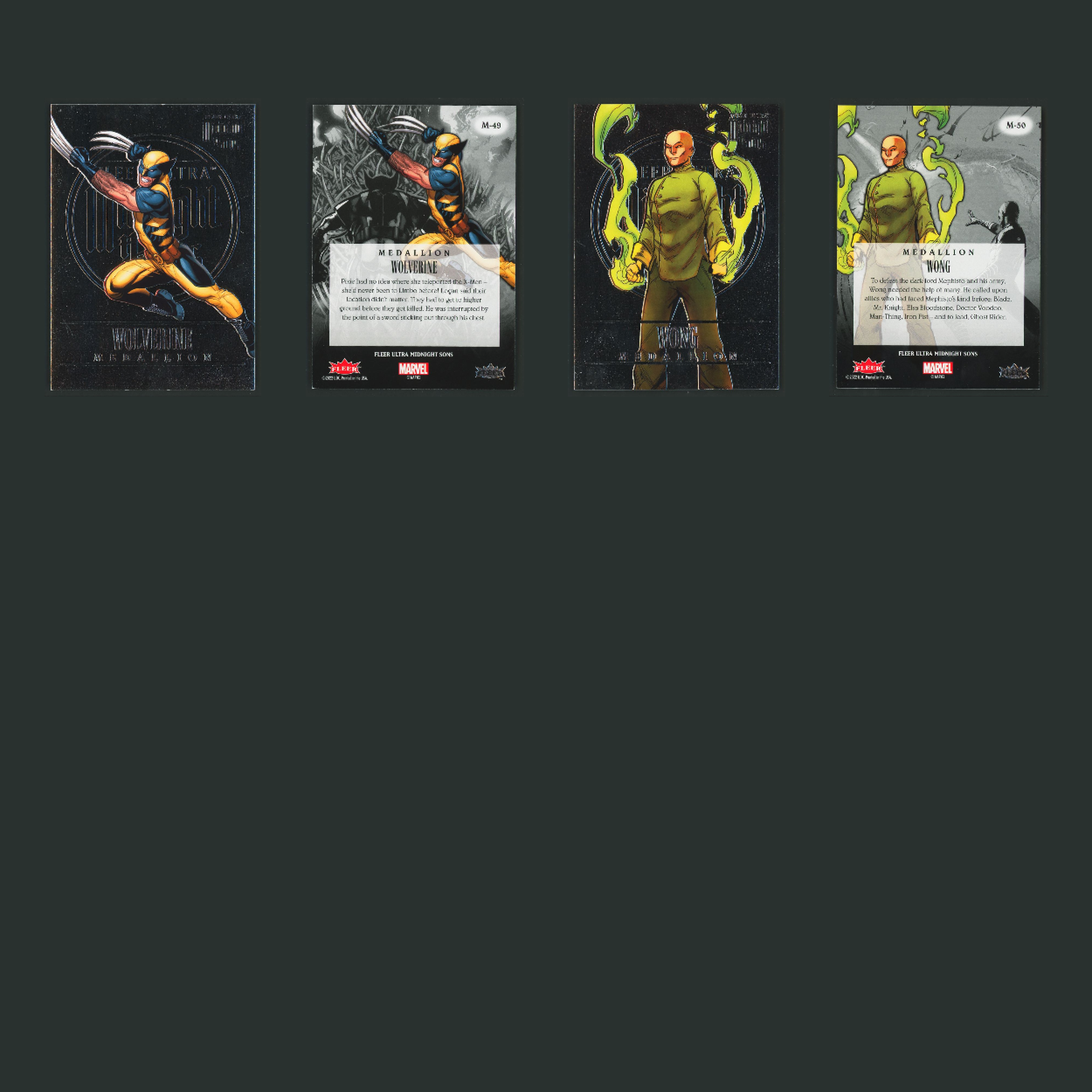 Midnight Sons Medallion Complete Set 50 Marvel Cards #1-50 NM 2023 Fleer Ultra