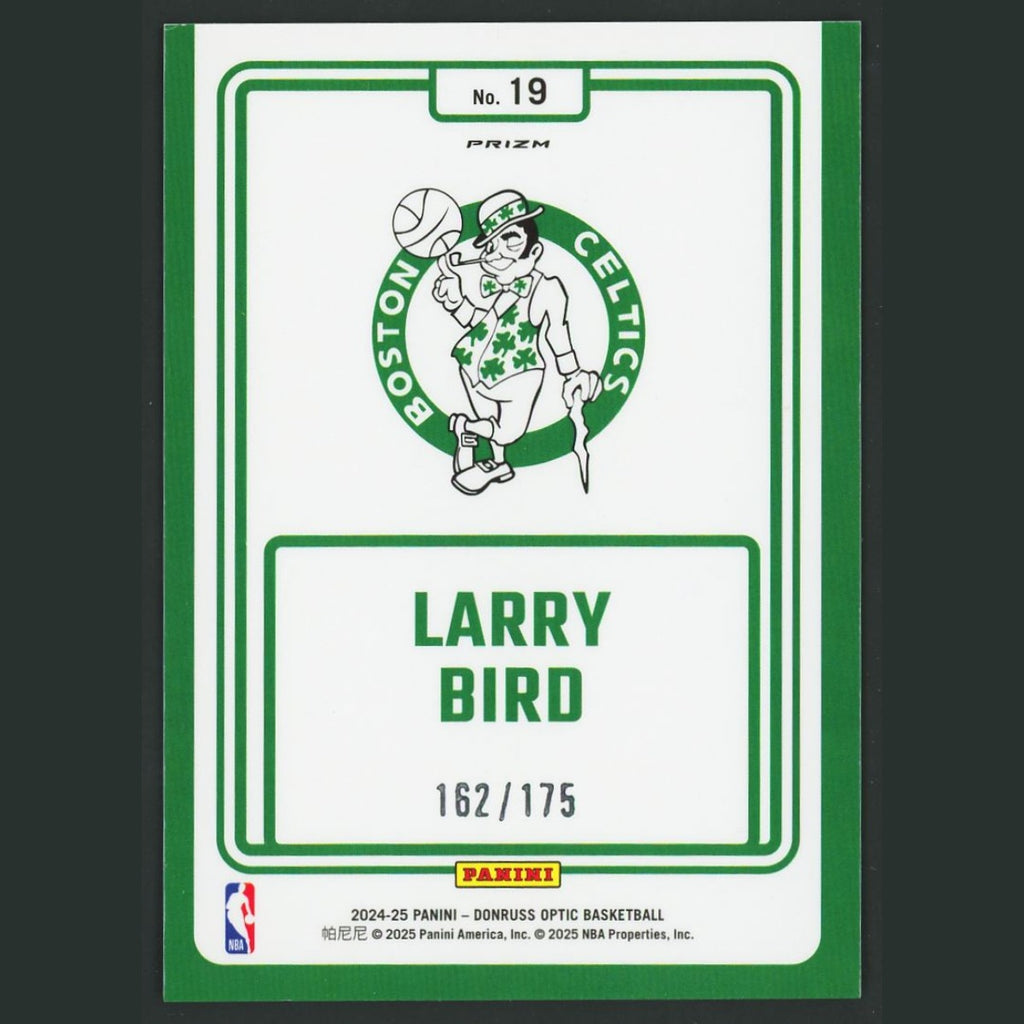 Larry Bird /175 #19 2024-25 Donruss Optic Winner Stays Hyper Blue Boston Celtics