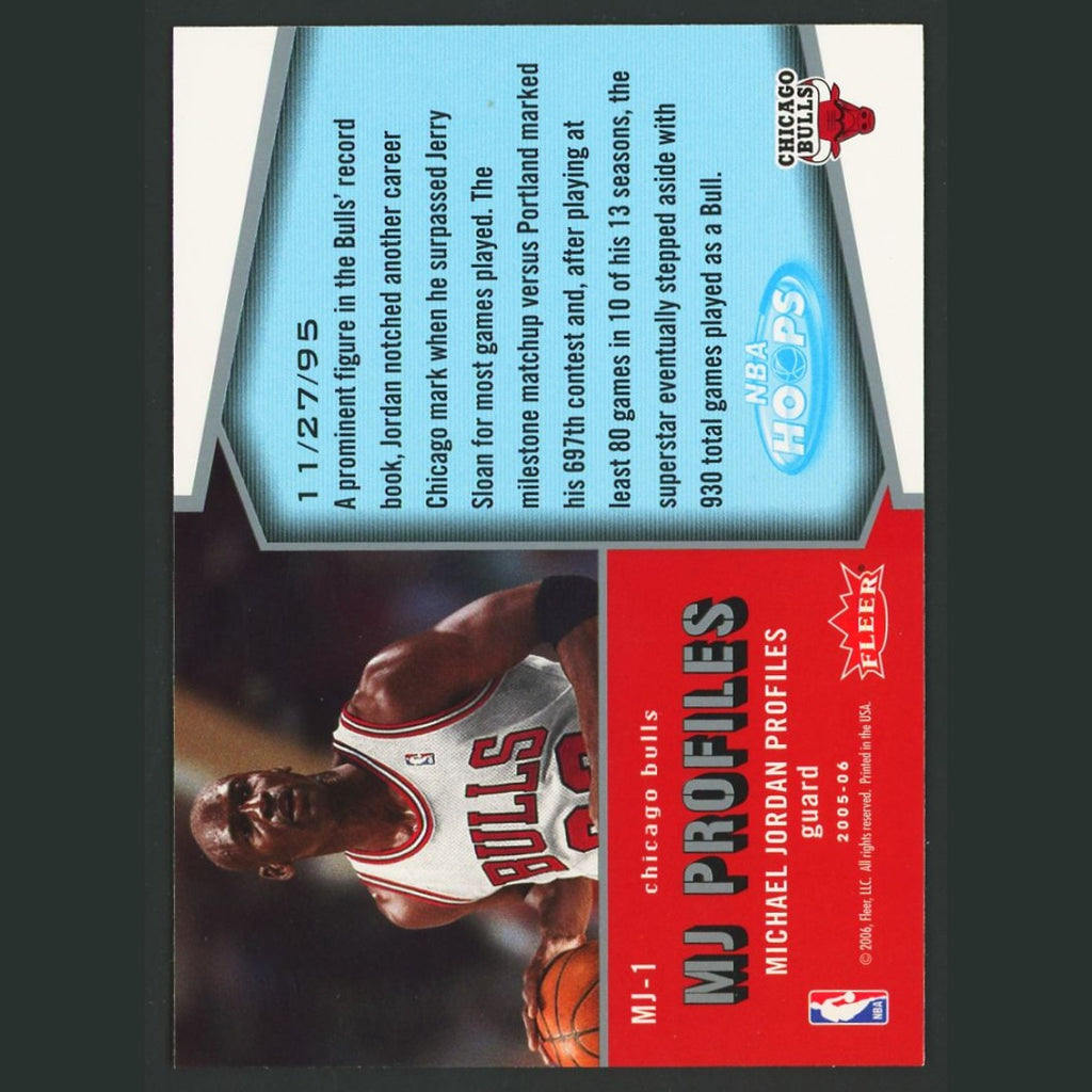 Michael Jordan #MJ-1 2005-06 Hoops MJ Profiles Chicago Bulls Basketball Card NBA