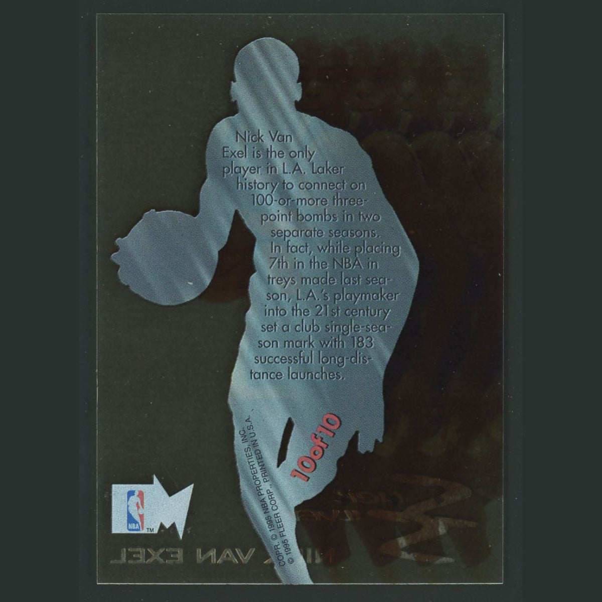 Nick Anderson #10 1995-96 Fleer Metal Slick Silver Los Angeles Lakers Card NBA