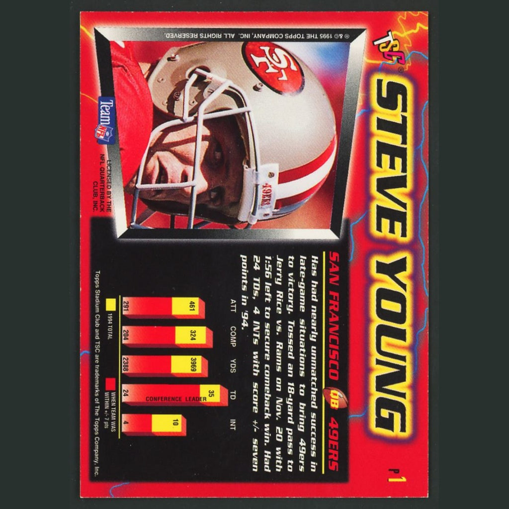 Steve Young #P1 1995 Stadium Club Power Surge San Francisco 49ers Football Card
