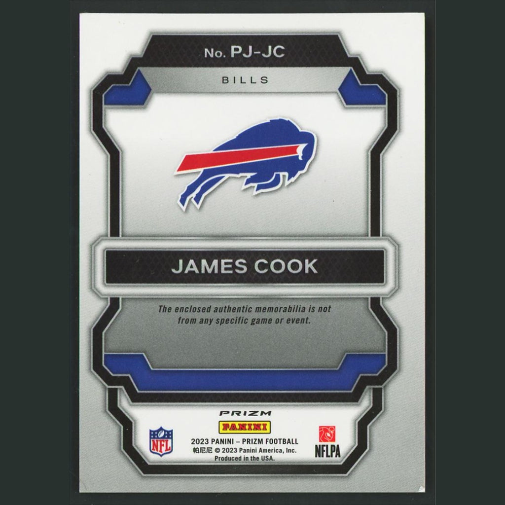 James Cook #PJ-JC 2022 Panini Prizm Premier Jerseys Neon Green Pulsar Bills Card
