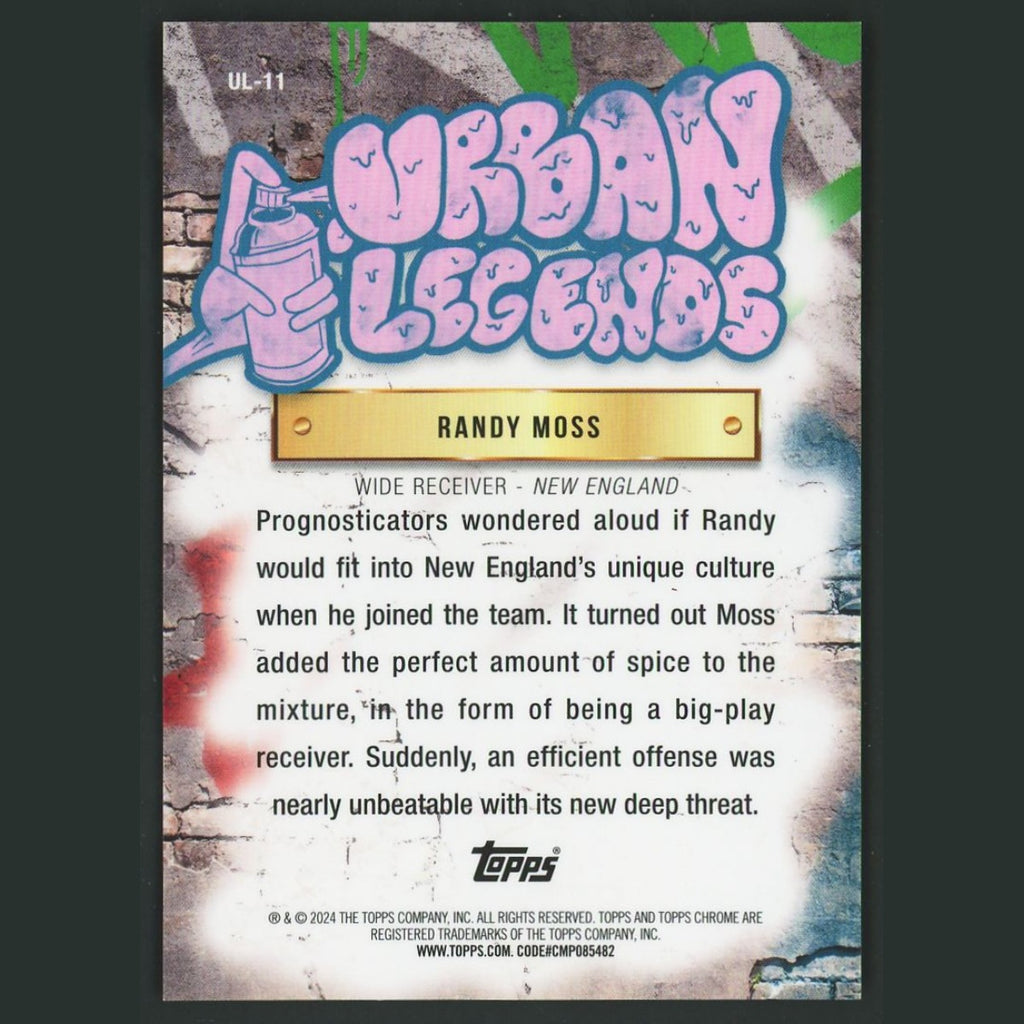 Randy Moss #UL-11 2024 Topps Chrome Urban Legends New England Patriots Football