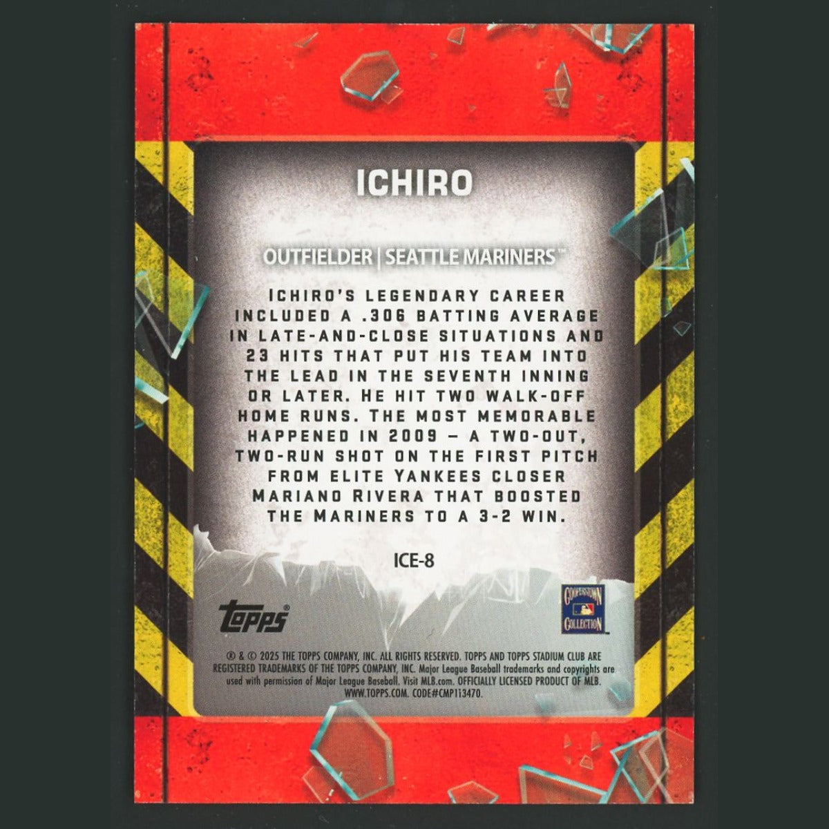 Ichiro /50 #ICE-8 2025 Topps In Case of Emergency Gold Seattle Mariners Baseball MLB
