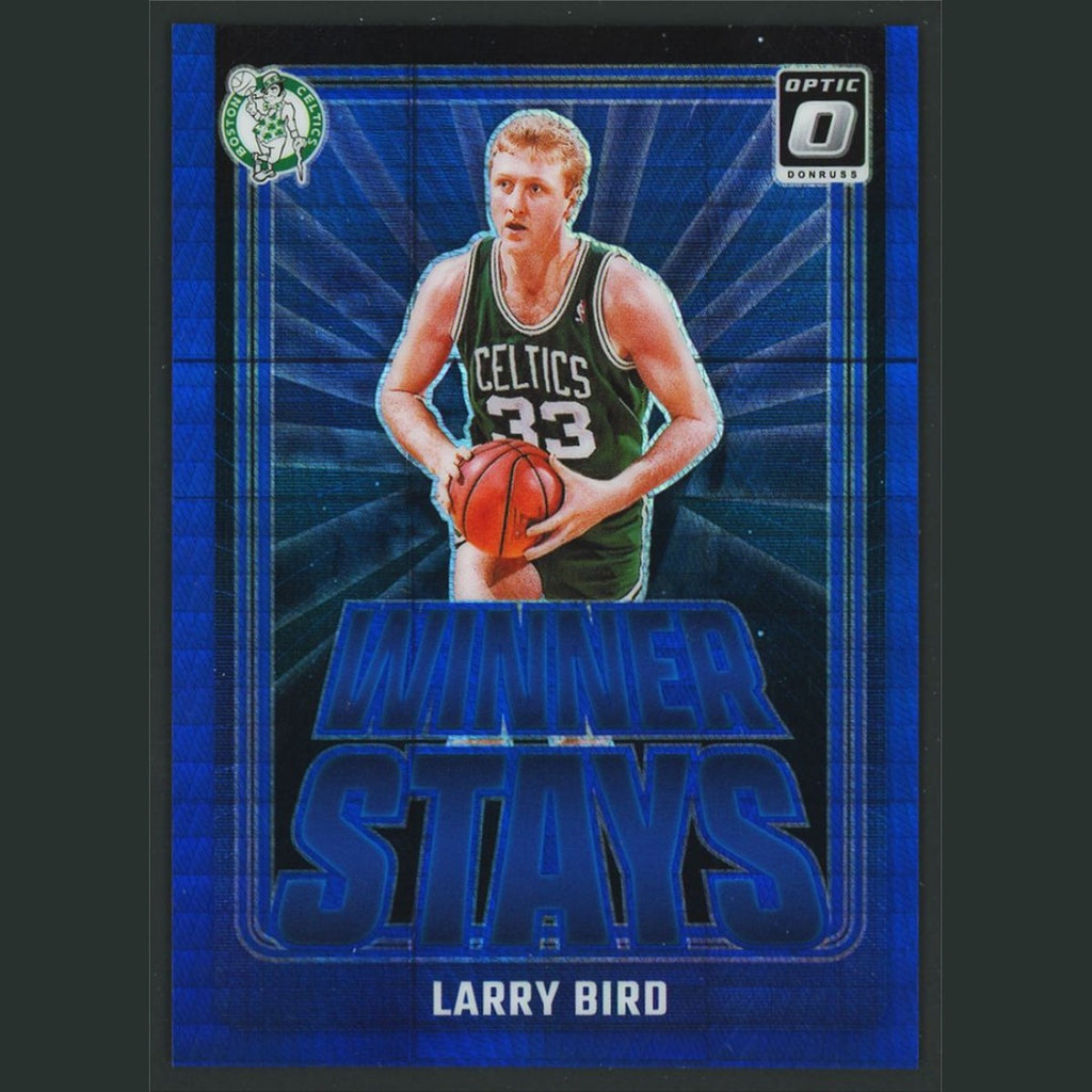 Larry Bird /175 #19 2024-25 Donruss Optic Winner Stays Hyper Blue Boston Celtics