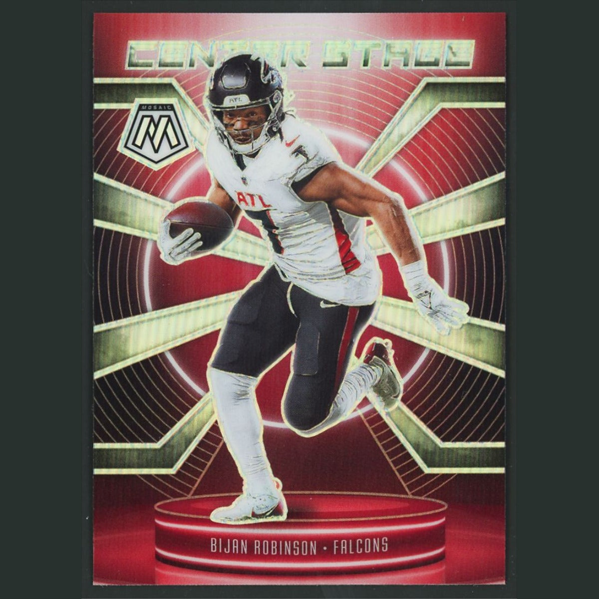 Bijan Robinson #26 2025 Panini Mosaic Center Stage Silver Prizm Atlanta Falcons