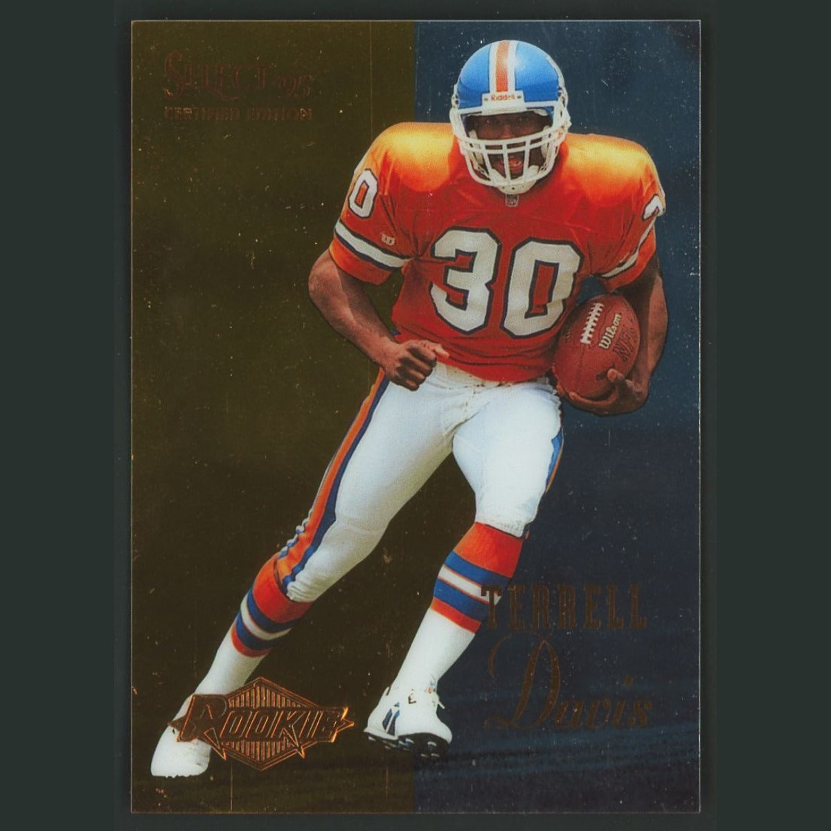 Terrell Davis Rookie #126 1995 Select Certified Edition Denver Broncos Football