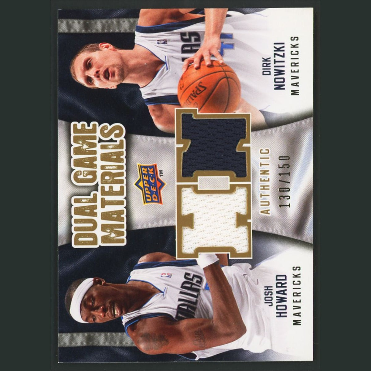 Dirk Nowitzki/Josh Howard Patch /150 #DG-NH 2009-10 Dallas Mavericks Basketball