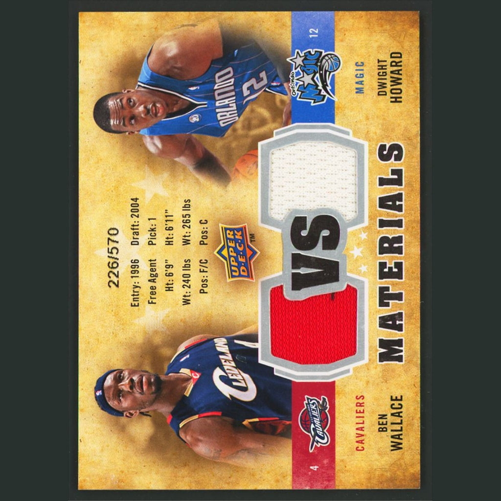 Ben Wallace/Dwight Howard Patch /570 #VS-WH 2009-10 Upper Deck VS Dual Materials