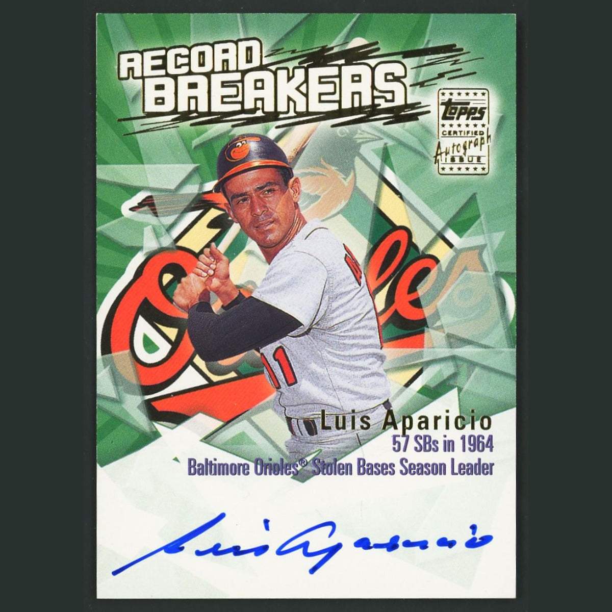Luis Aparicio Auto #RBA-LA Autograph 2003 Topps Record Breakers Autographs Card