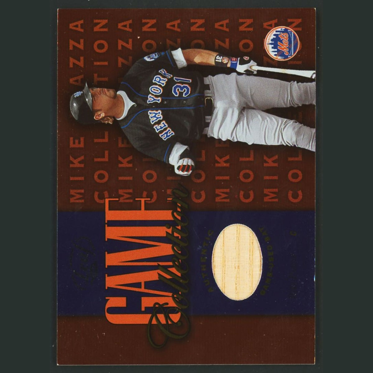 Mike Piazza #MP-B 2002 Leaf Game Collection New York Mets Baseball Card MLB