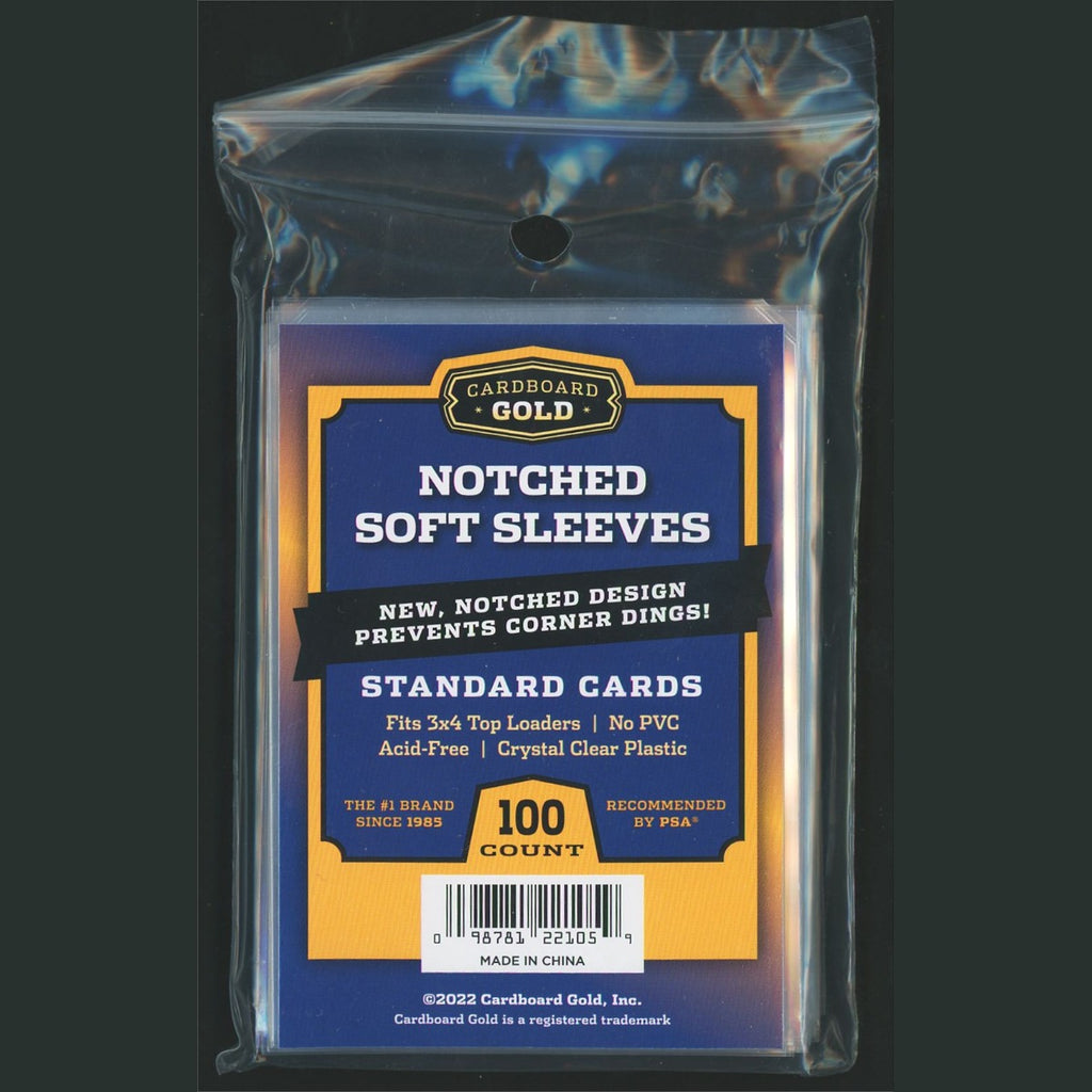 Cardboard Gold Card Notched Soft Sleeves Standard 3x4" Acid-Free Penny Sleeves