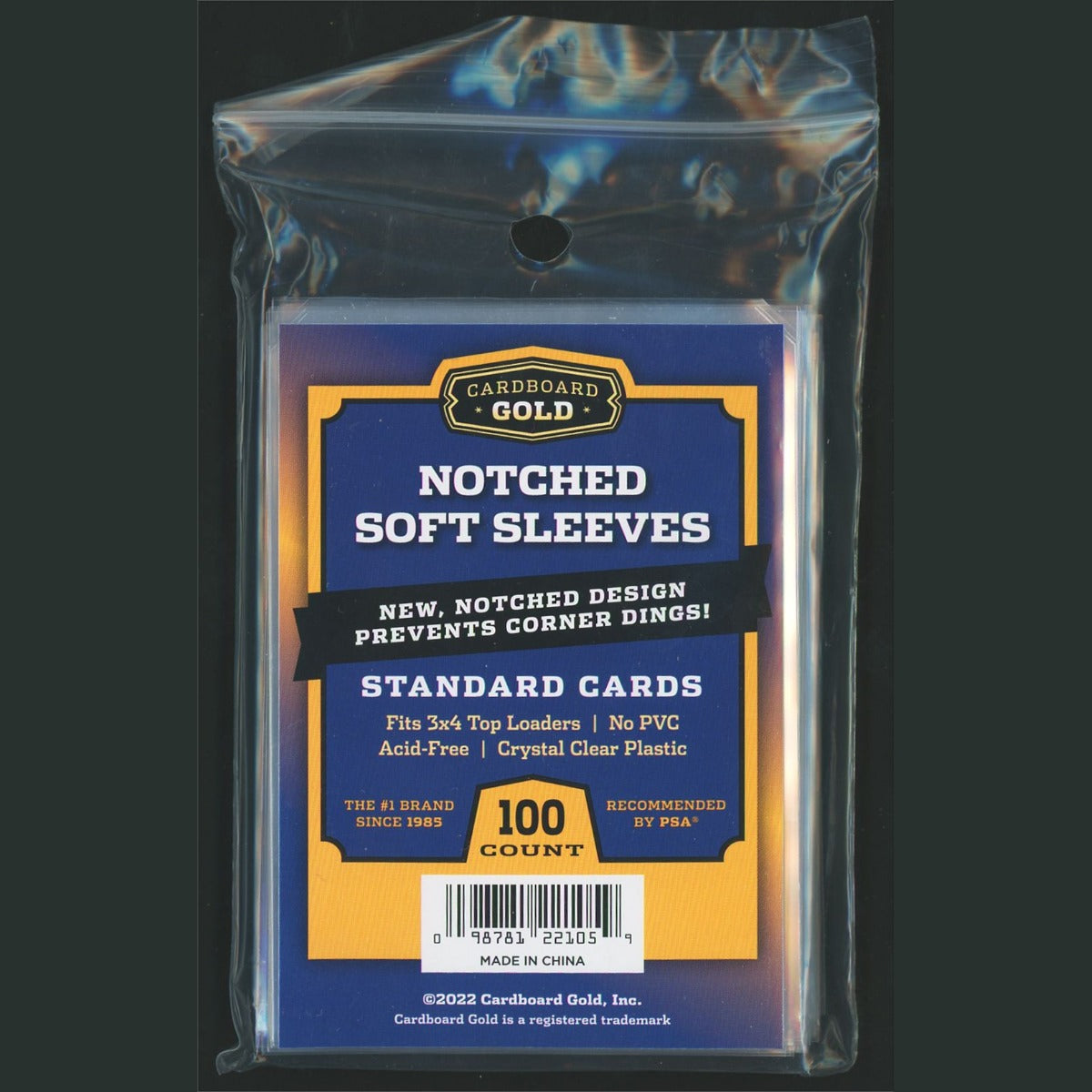Cardboard Gold Card Notched Soft Sleeves Standard 3x4" Acid-Free Penny Sleeves