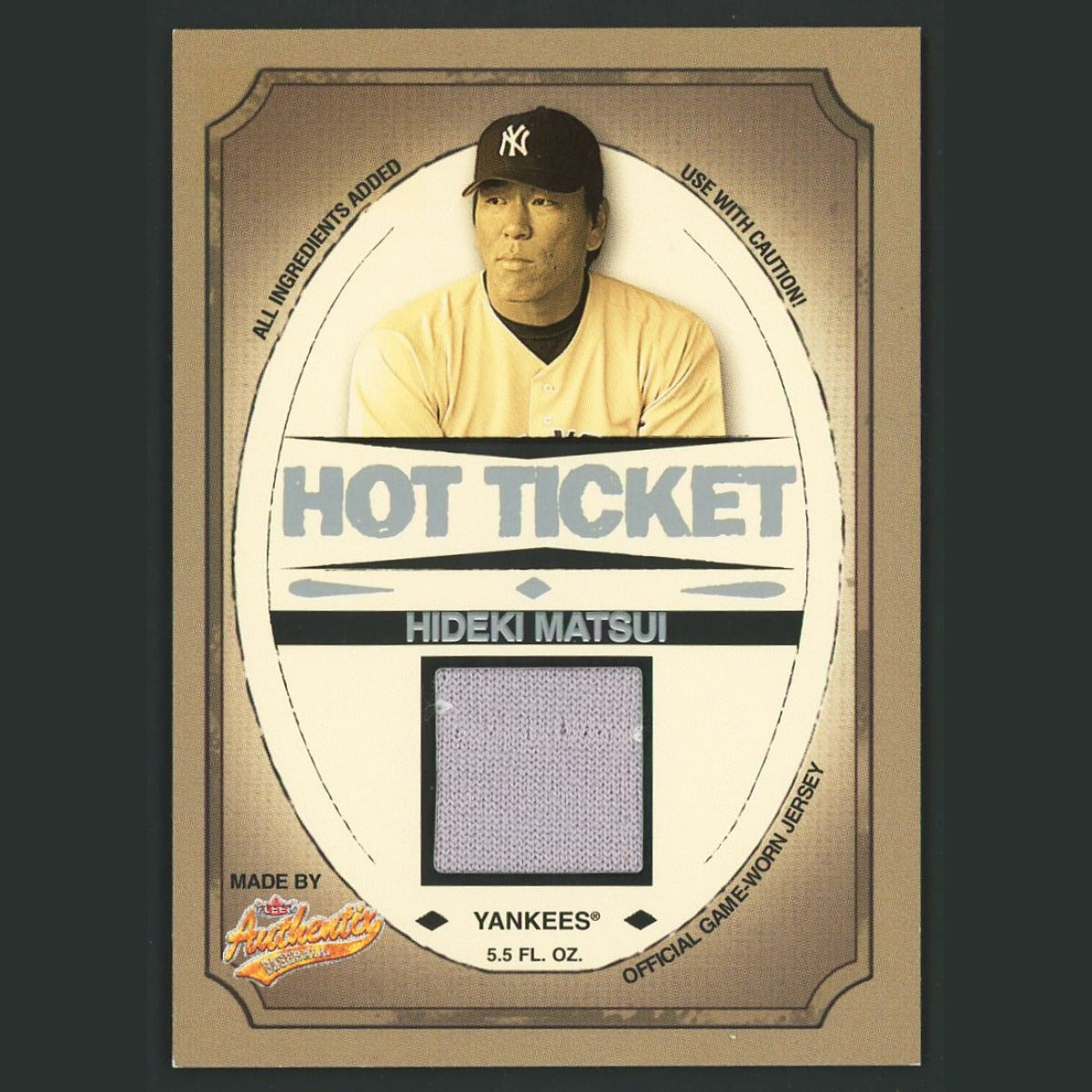 Hideki Matsui Patch #HT-HM 2005 Fleer Authentix Hot Ticket Jersey Yankees Card