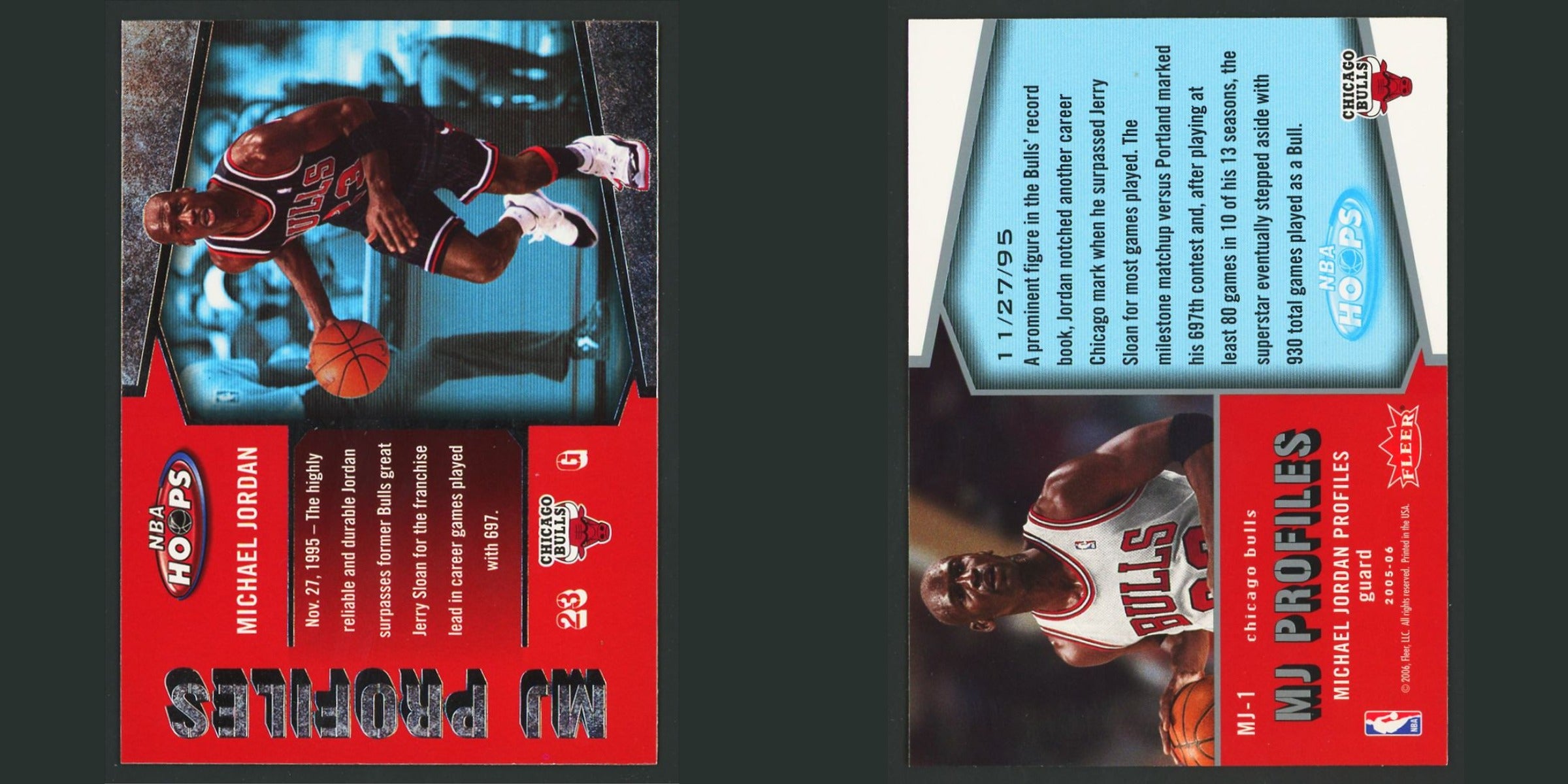 Michael Jordan #MJ-1 2005-06 Hoops MJ Profiles Chicago Bulls Basketball Card NBA